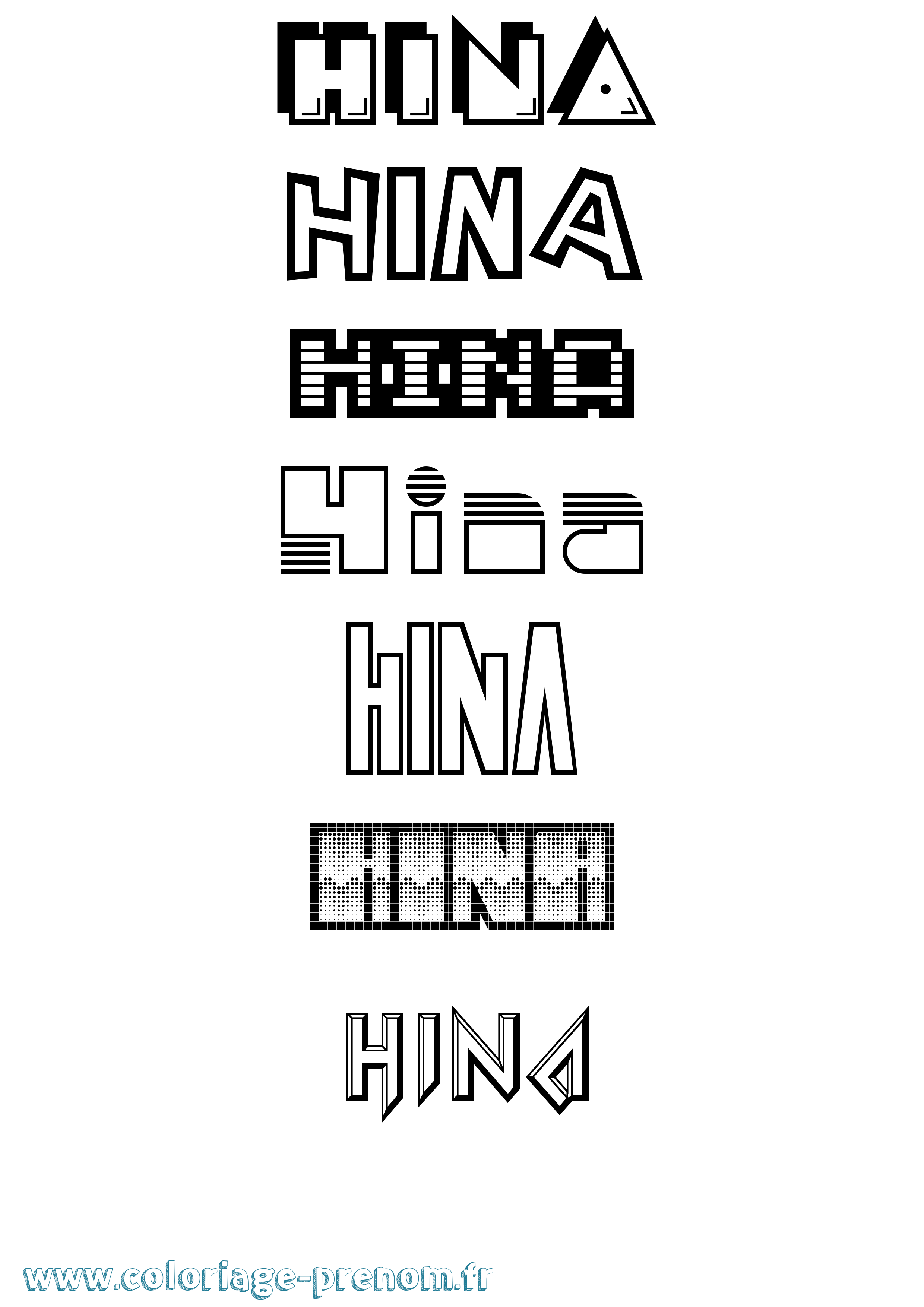 Coloriage Hina Jeux Vidéos Coloriage prénom Hina Jeux Vidéos
