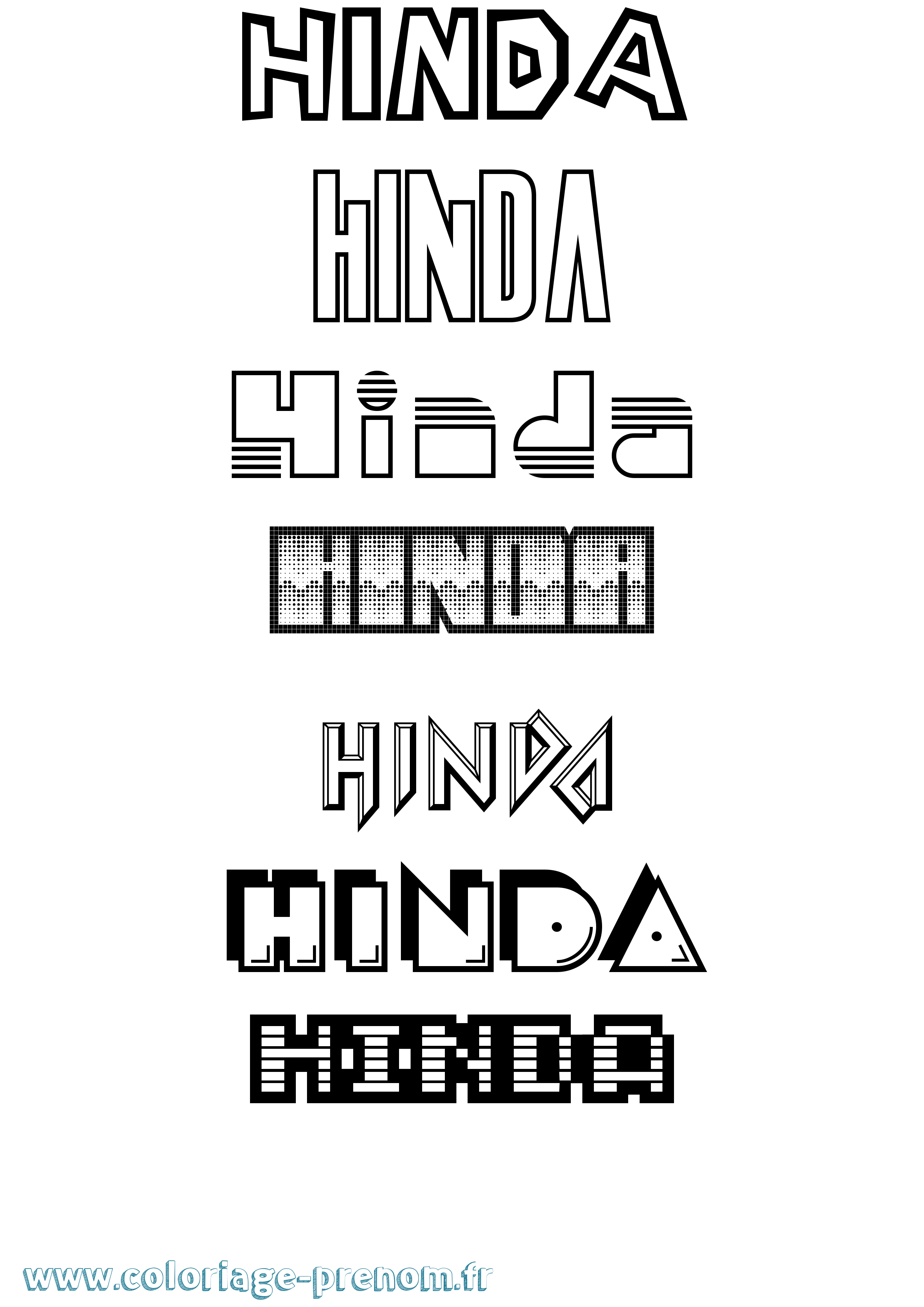 Coloriage Hinda Jeux Vidéos Coloriage prénom Hinda Jeux Vidéos