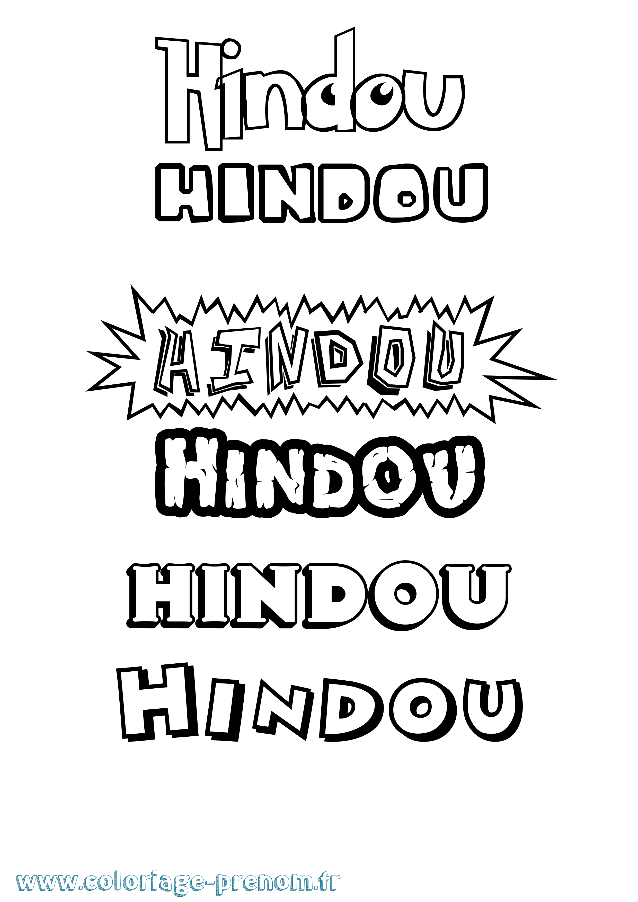 Coloriage Hindou Dessin Animé Coloriage prénom Hindou Dessin Animé