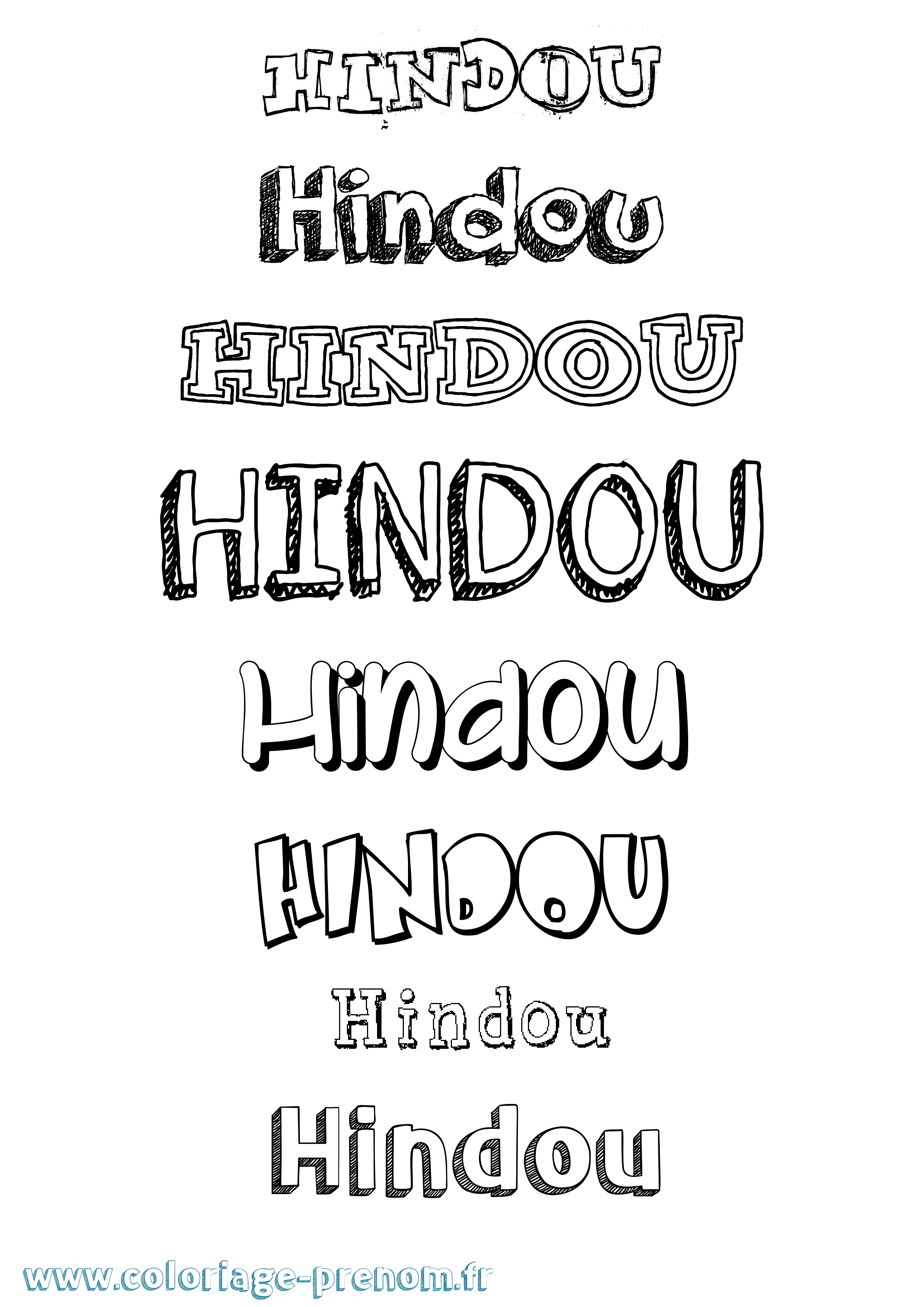 Coloriage Hindou Dessiné Coloriage prénom Hindou Dessiné