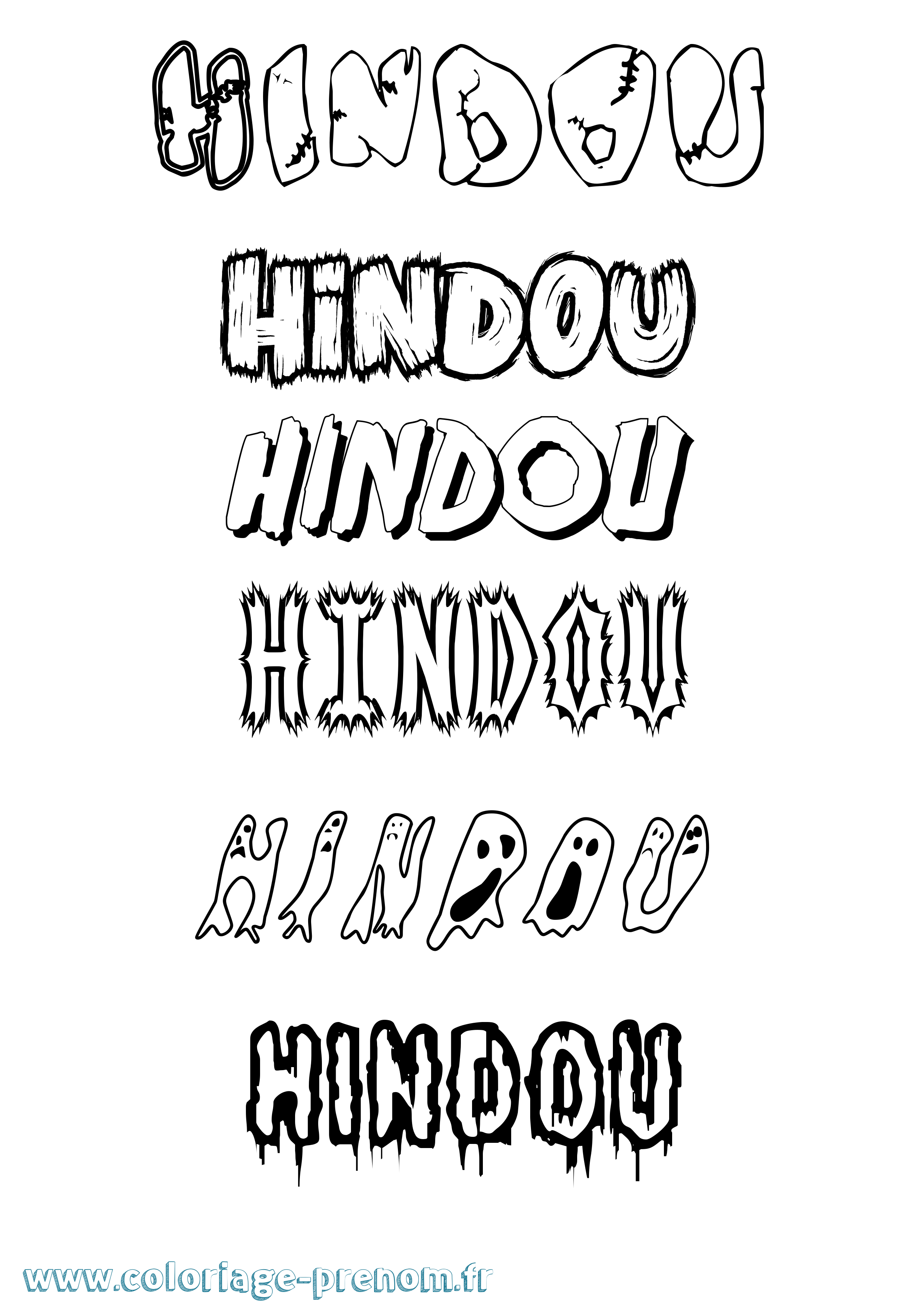Coloriage Hindou Frisson Coloriage prénom Hindou Frisson