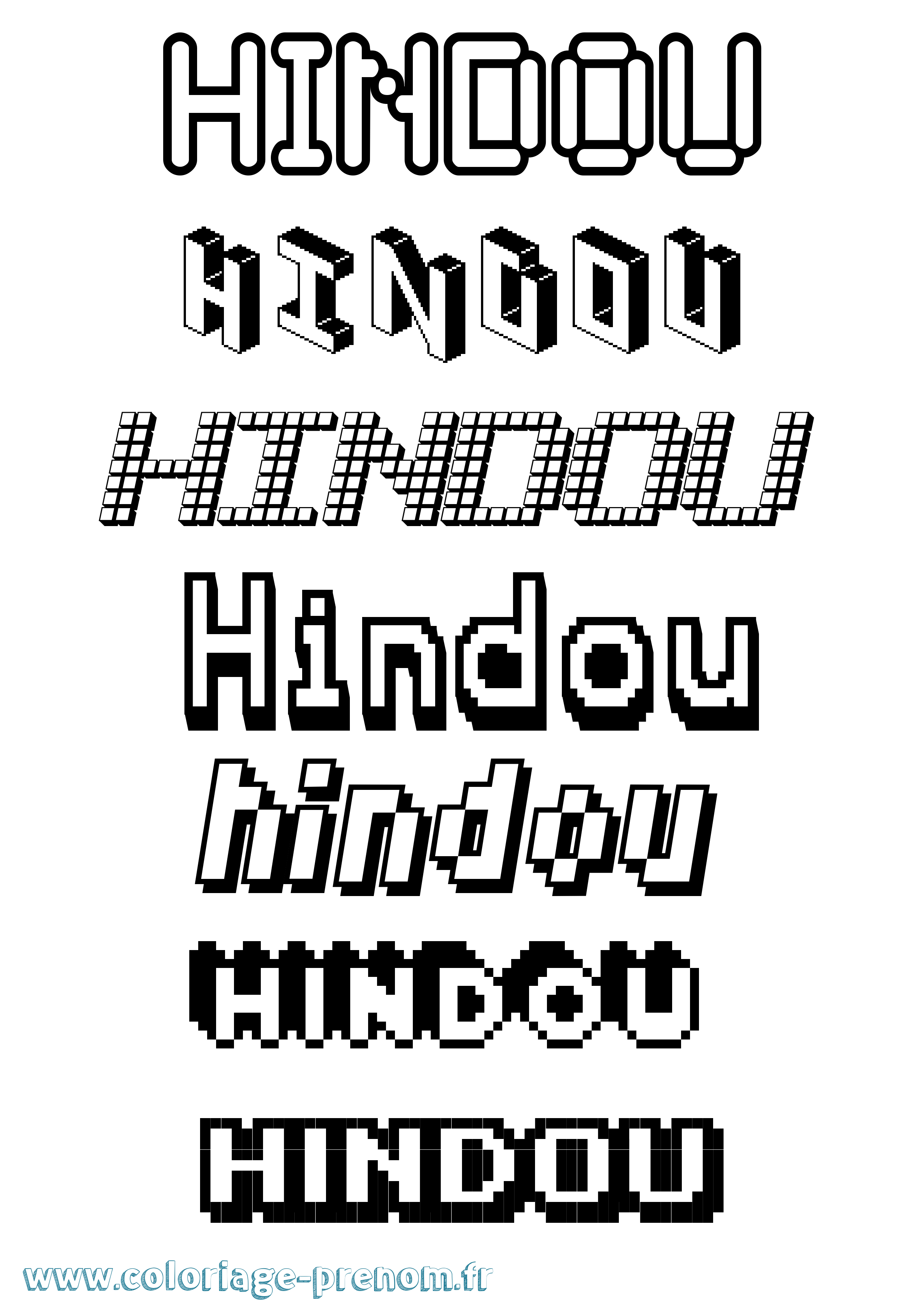 Coloriage Hindou Pixel Coloriage prénom Hindou Pixel