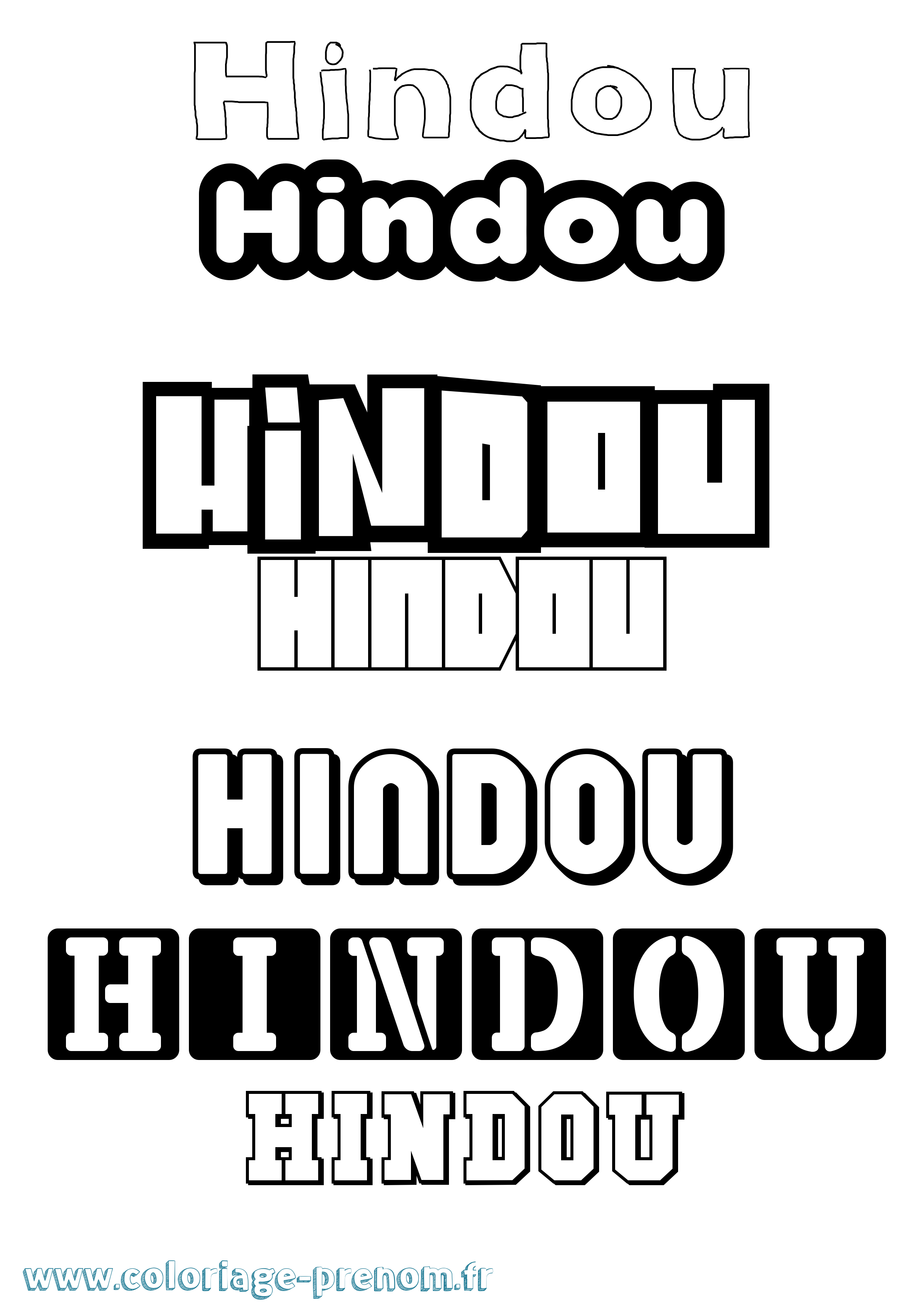 Coloriage Hindou Simple Coloriage prénom Hindou Simple