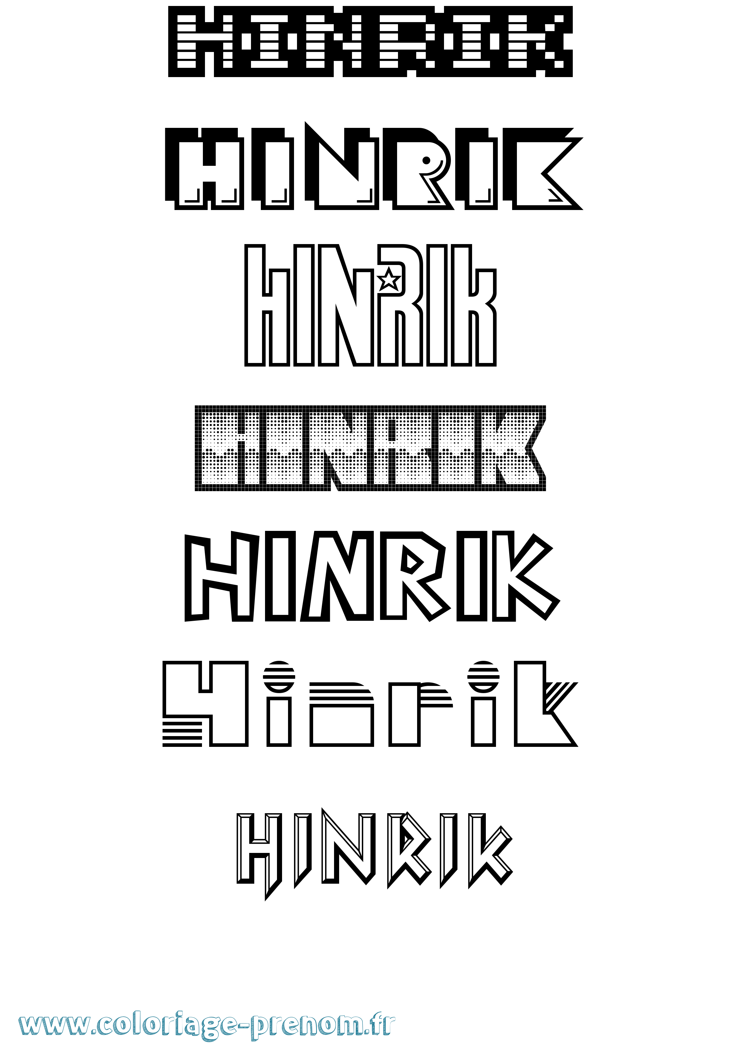 Coloriage Hinrik Jeux Vidéos Coloriage prénom Hinrik Jeux Vidéos
