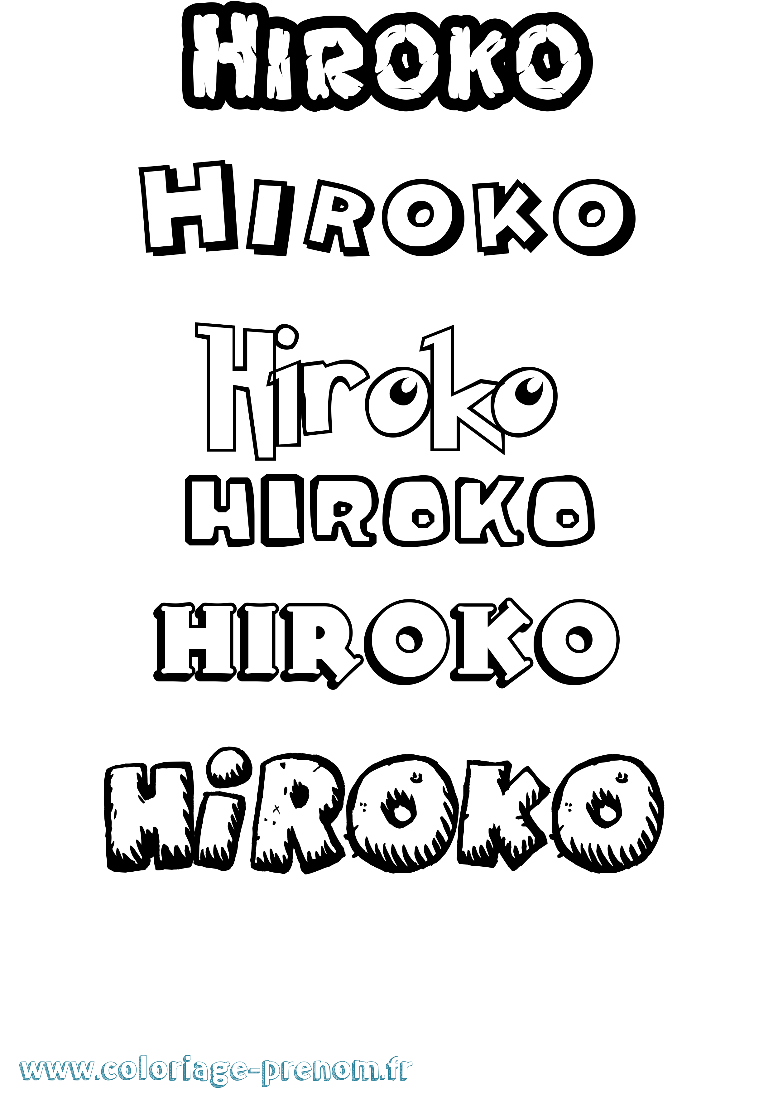 Coloriage Hiroko Dessin Animé Coloriage prénom Hiroko Dessin Animé