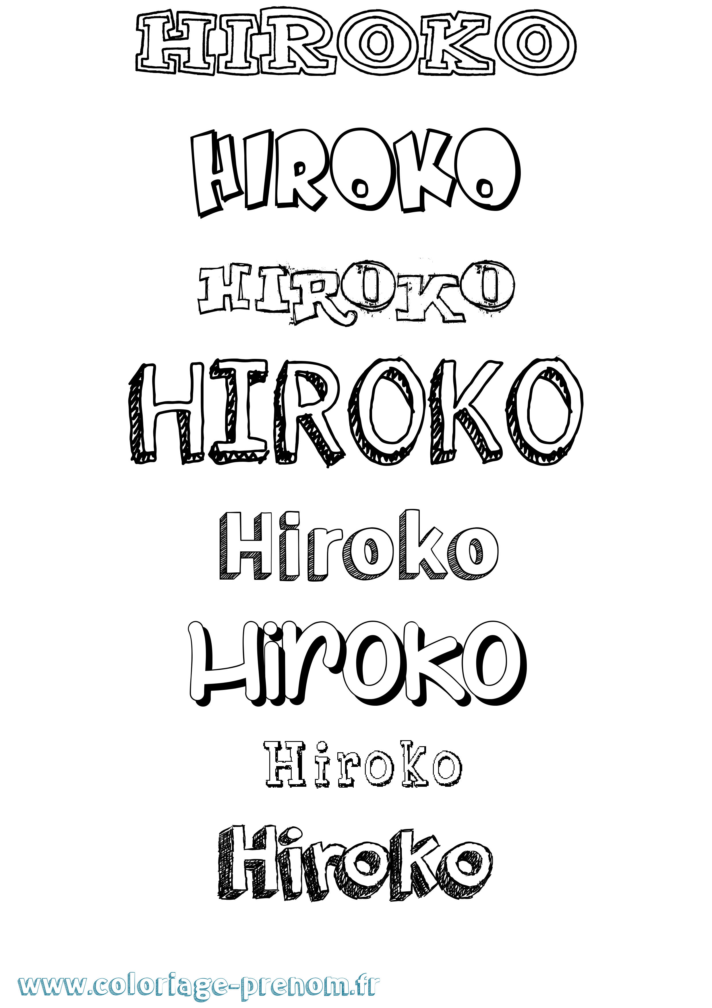 Coloriage Hiroko Dessiné Coloriage prénom Hiroko Dessiné