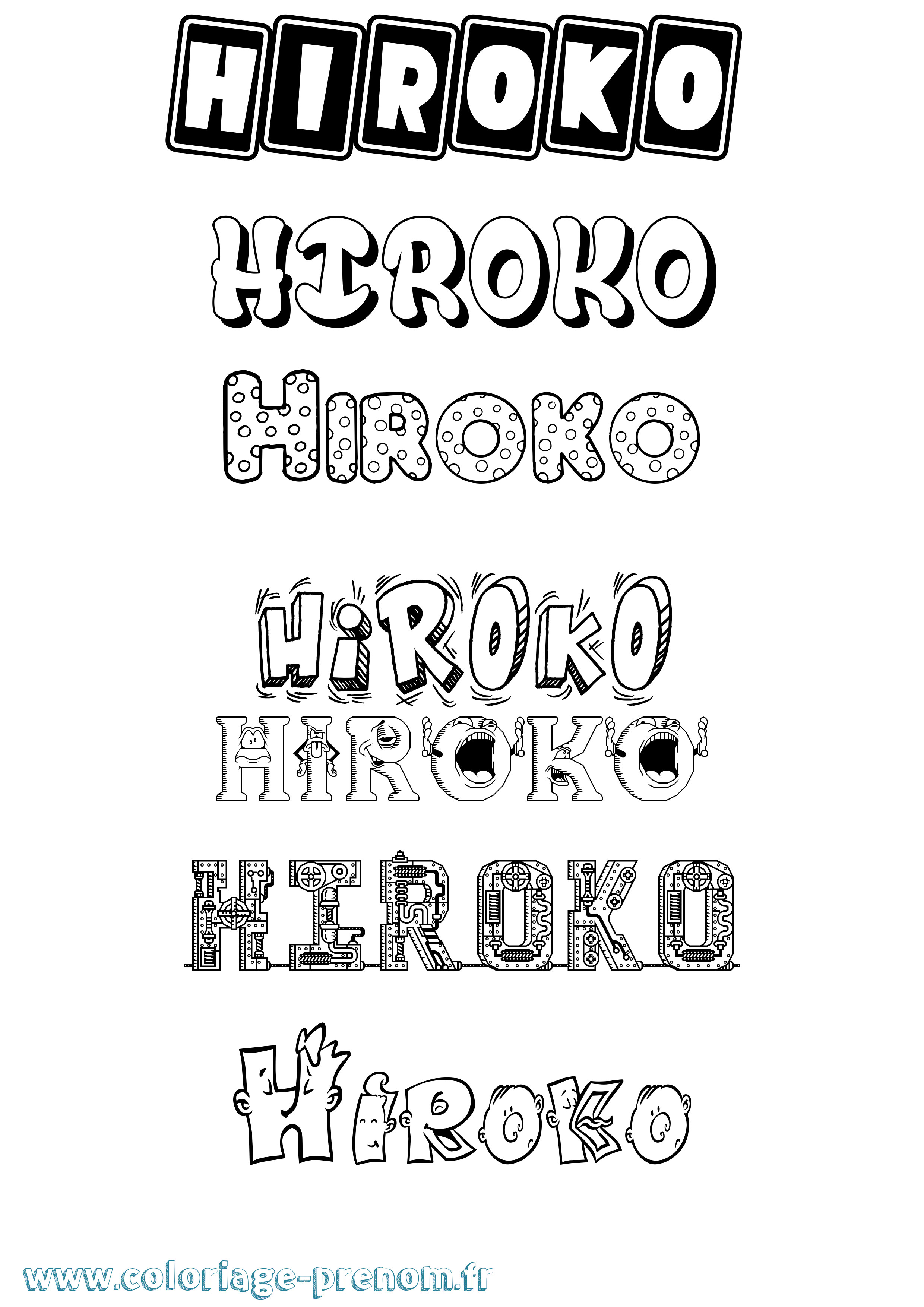 Coloriage Hiroko Fun Coloriage prénom Hiroko Fun