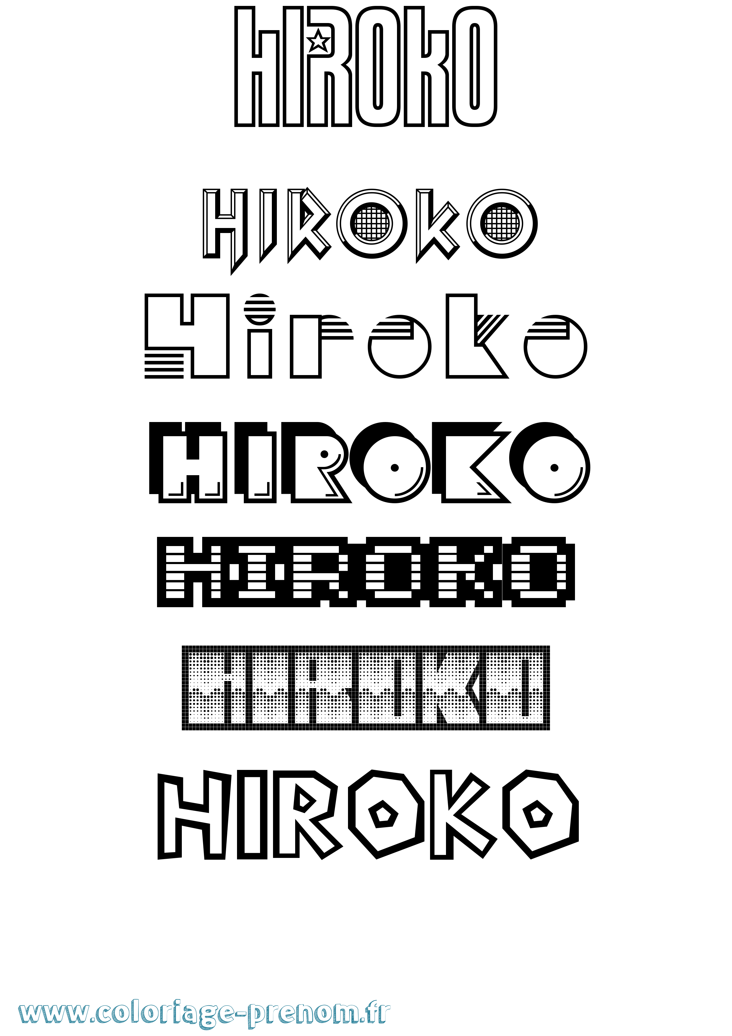 Coloriage Hiroko Jeux Vidéos Coloriage prénom Hiroko Jeux Vidéos