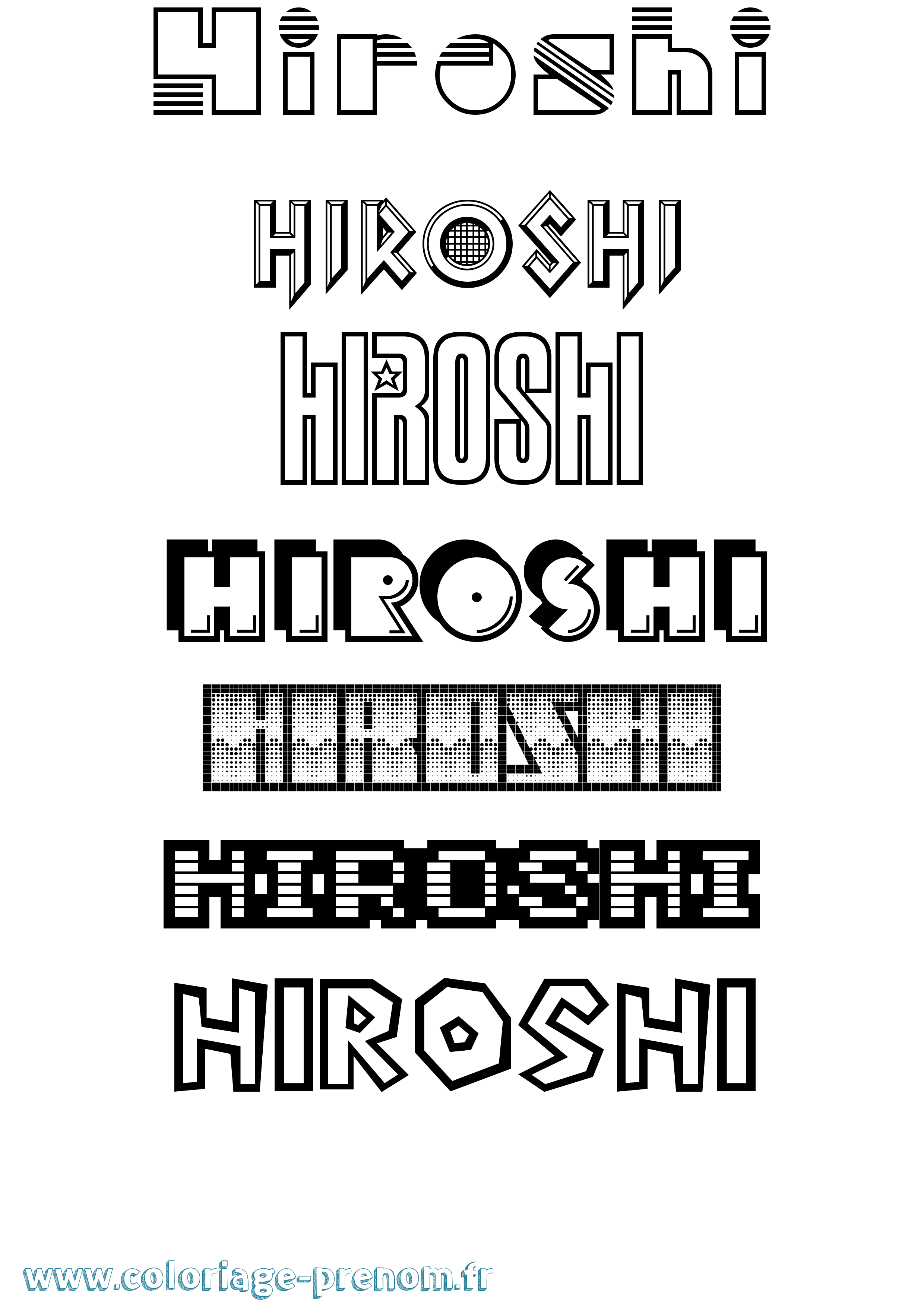 Coloriage Hiroshi Jeux Vidéos Coloriage prénom Hiroshi Jeux Vidéos