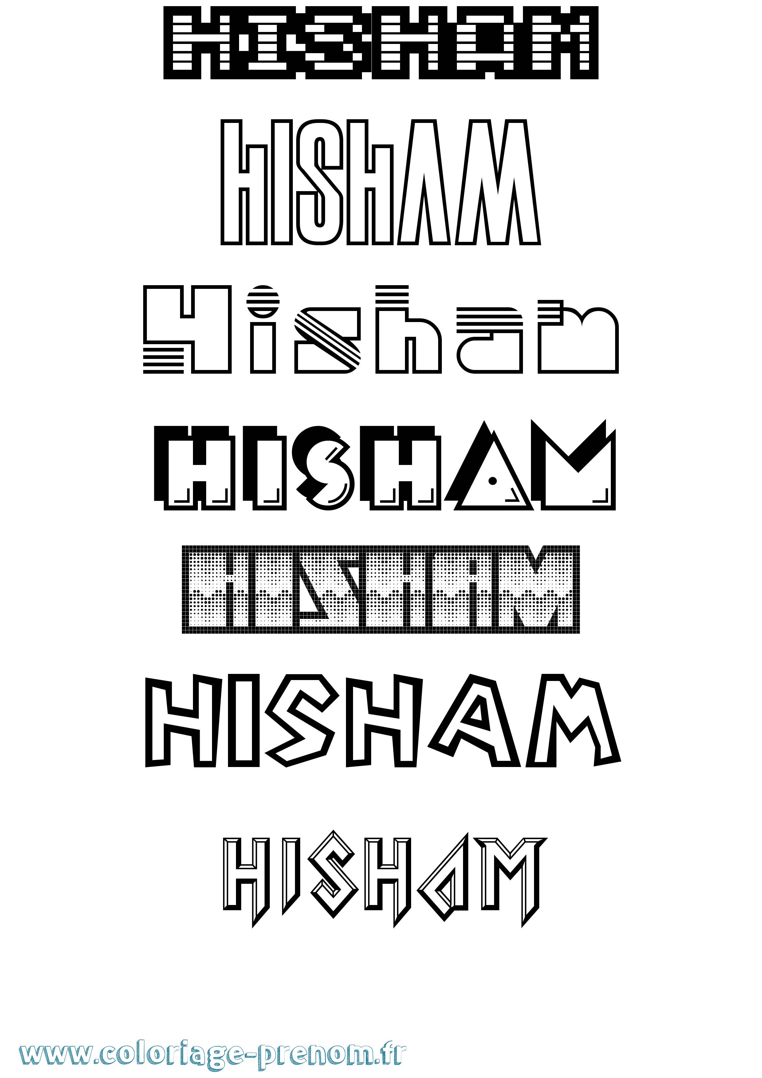 Coloriage Hisham Jeux Vidéos Coloriage prénom Hisham Jeux Vidéos