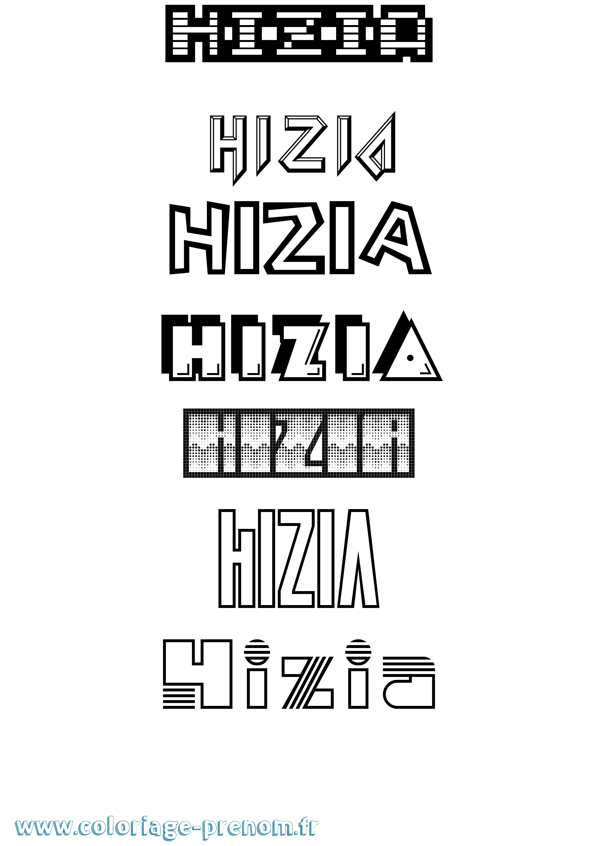 Coloriage Hizia Jeux Vidéos Coloriage prénom Hizia Jeux Vidéos