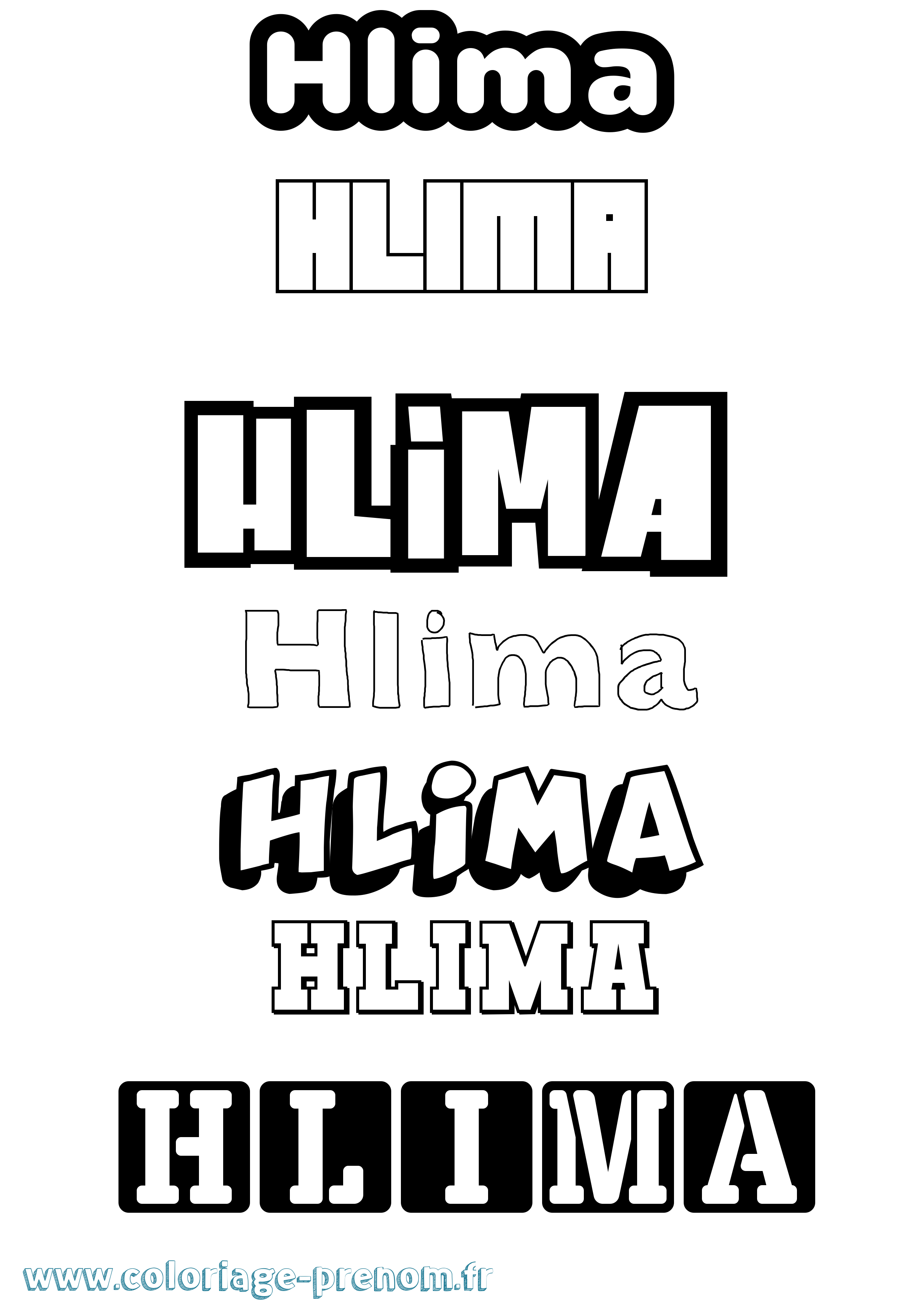 Coloriage Hlima Simple Coloriage prénom Hlima Simple