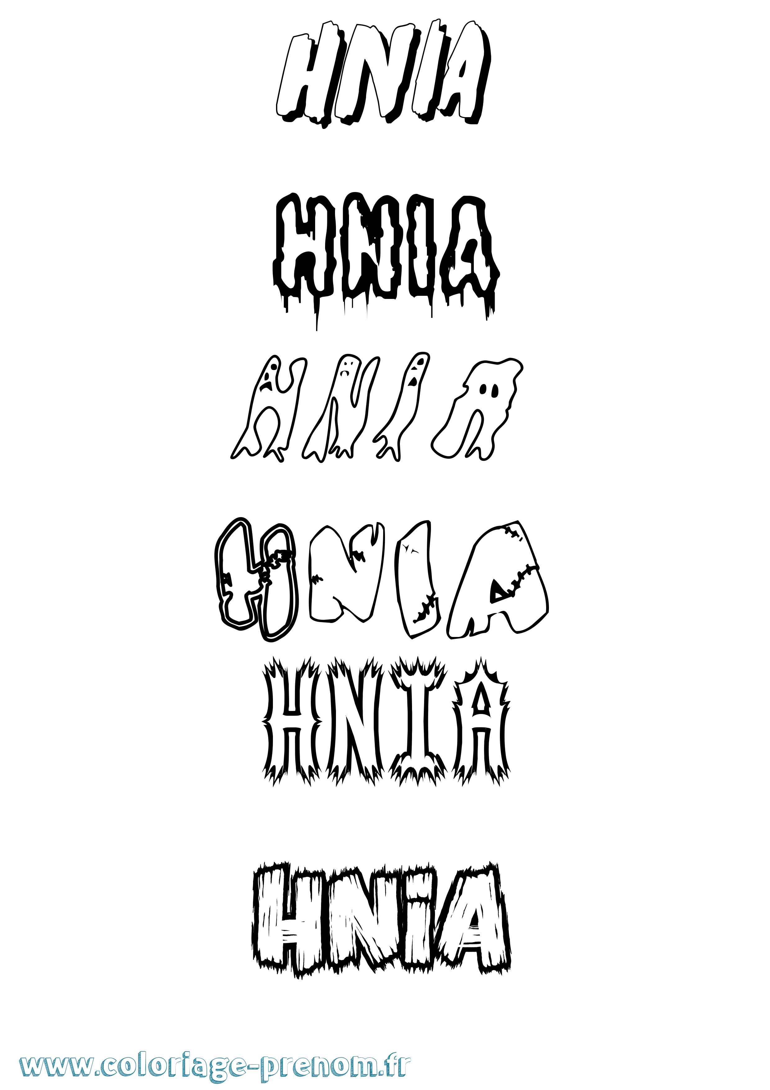 Coloriage Hnia Frisson Coloriage prénom Hnia Frisson