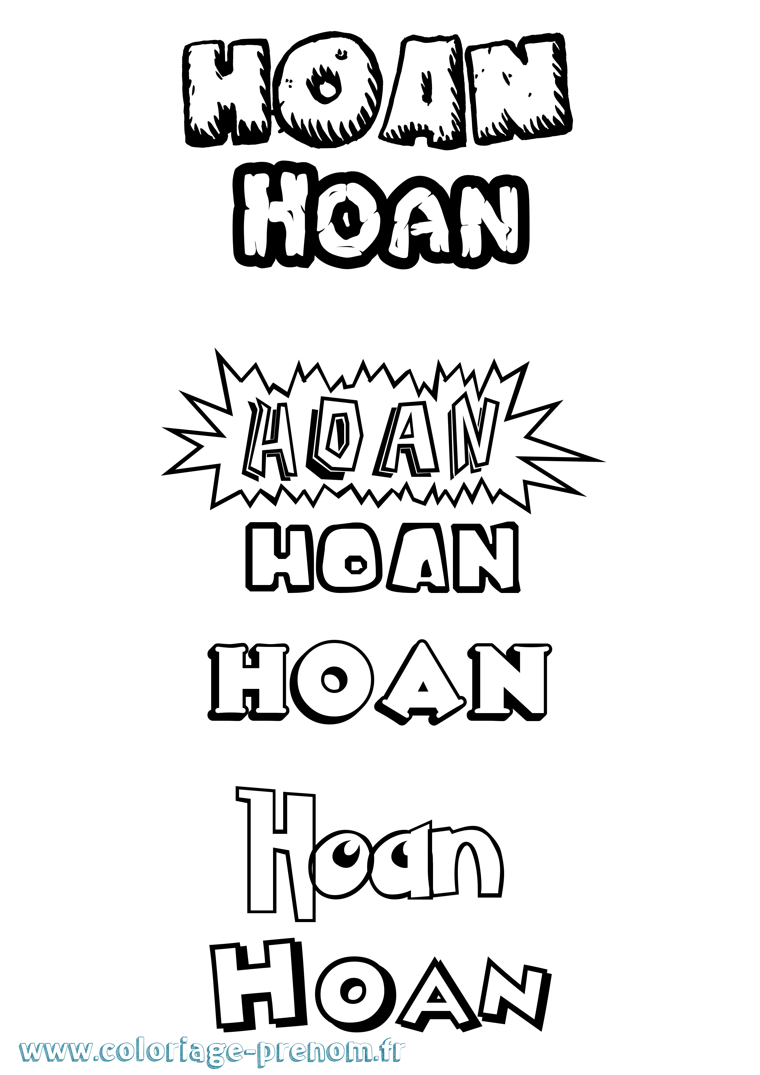 Coloriage Hoan Dessin Animé Coloriage prénom Hoan Dessin Animé