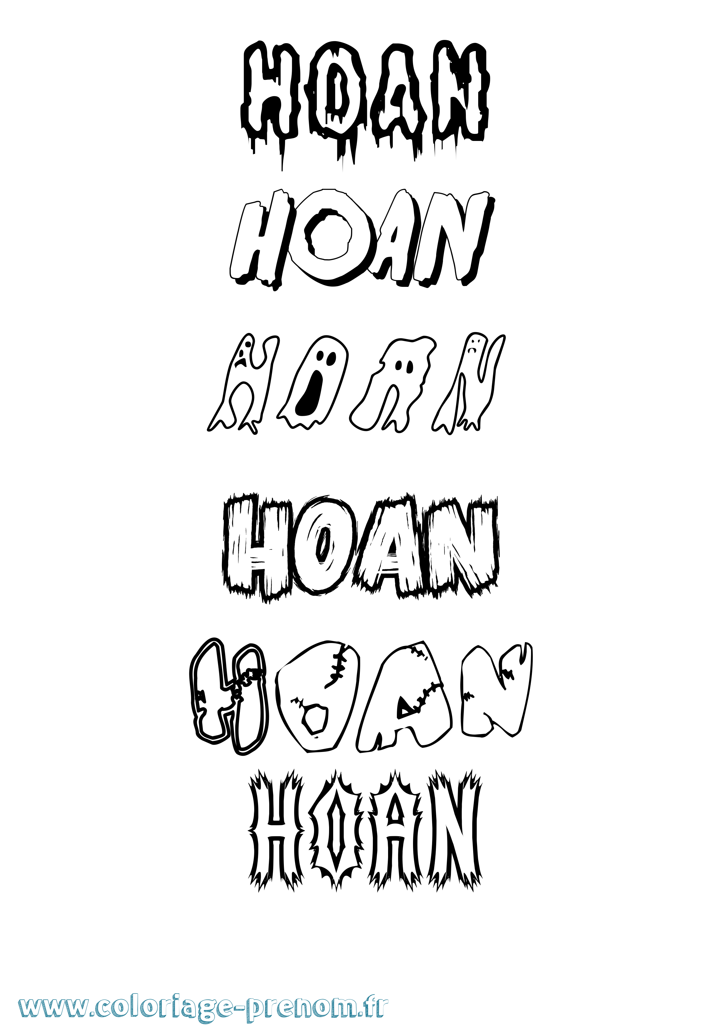 Coloriage Hoan Frisson Coloriage prénom Hoan Frisson