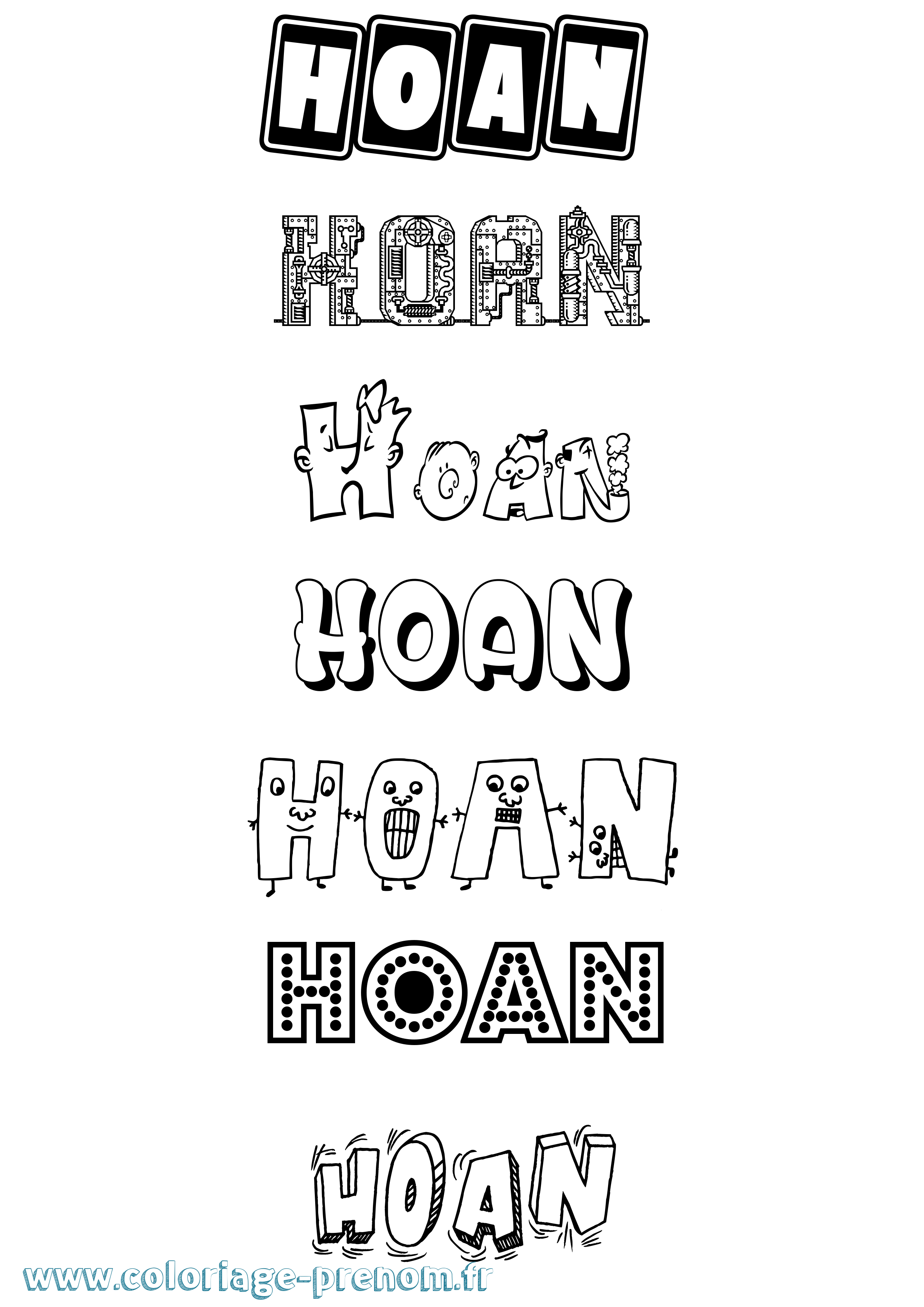 Coloriage Hoan Fun Coloriage prénom Hoan Fun