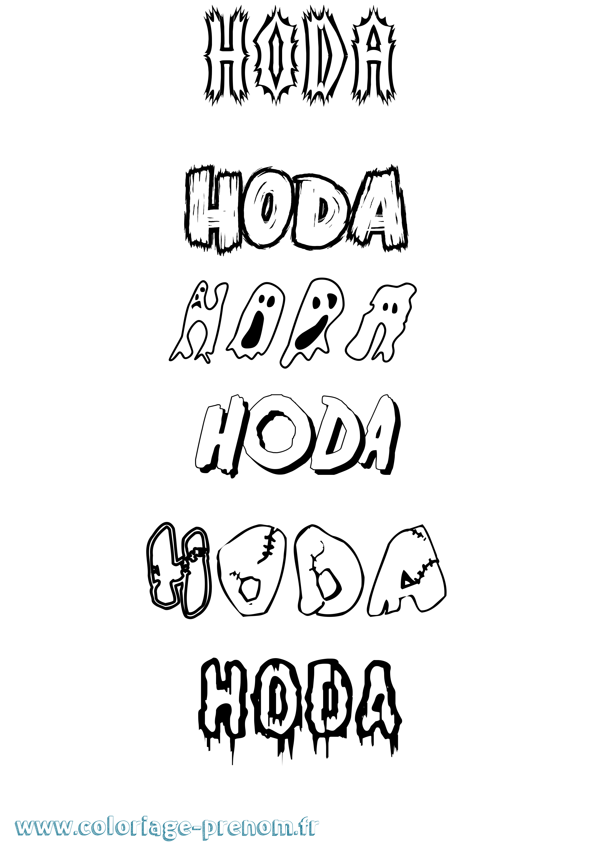 Coloriage Hoda Frisson Coloriage prénom Hoda Frisson