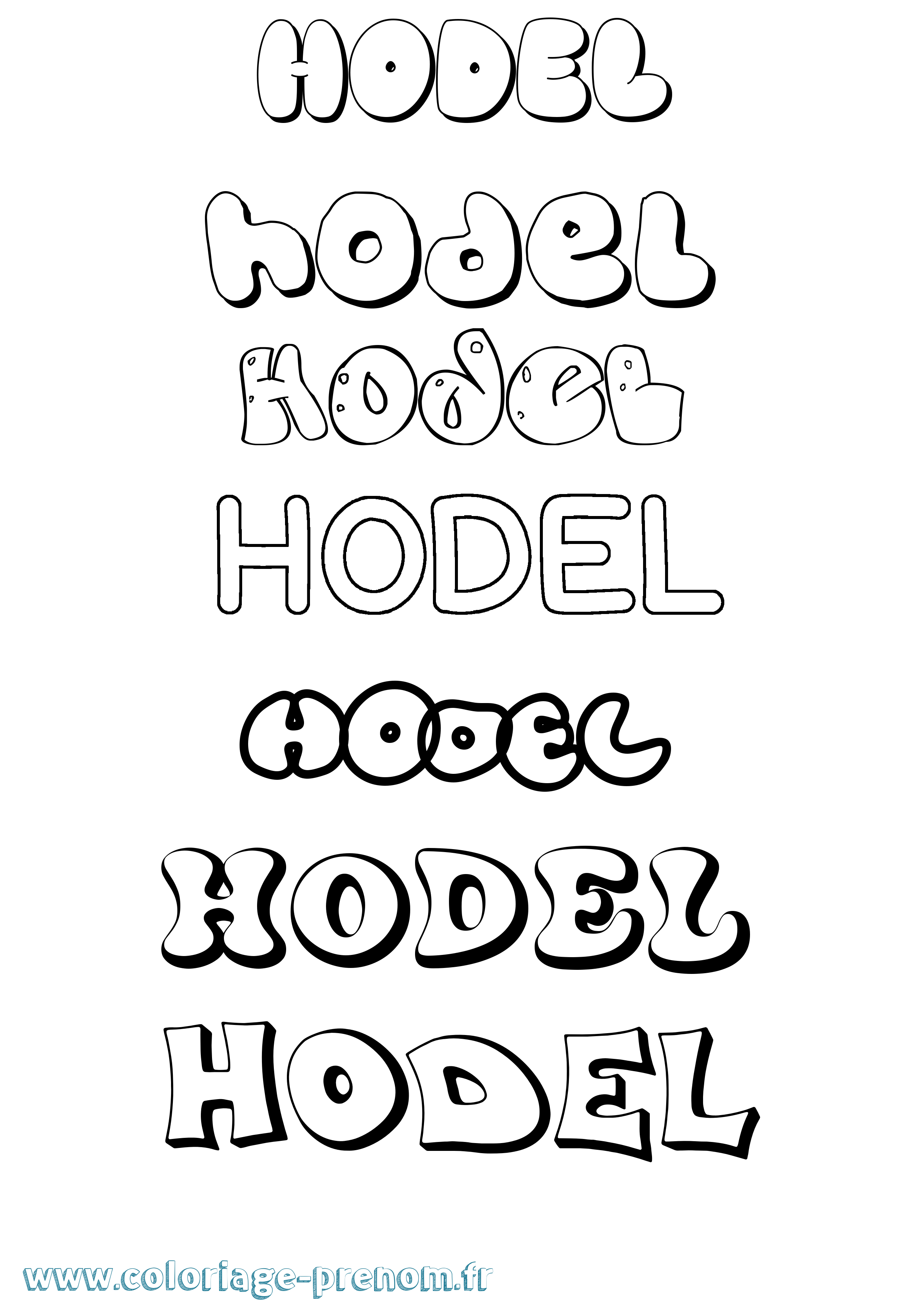 Coloriage Hodel Bubble Coloriage prénom Hodel Bubble