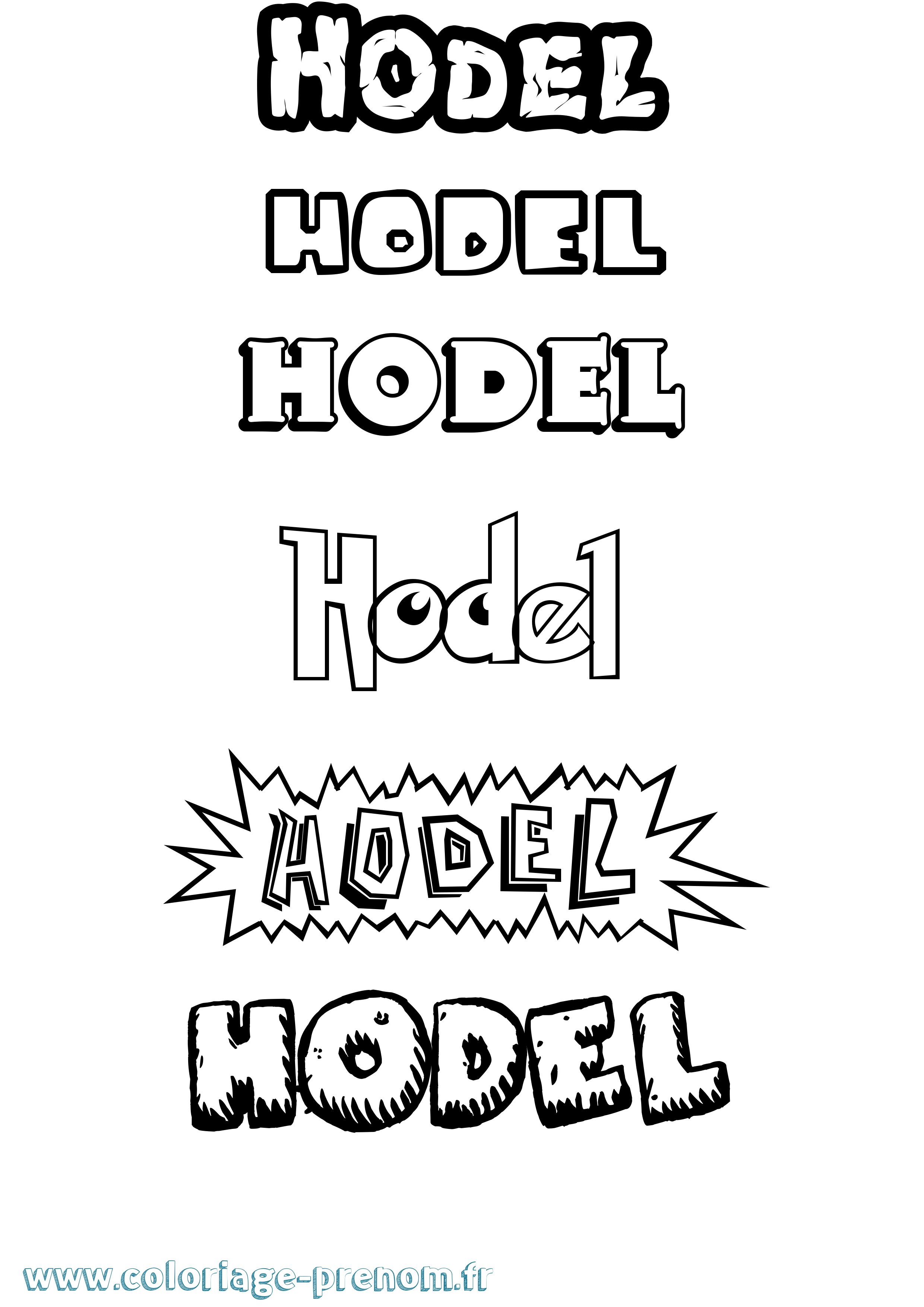 Coloriage Hodel Dessin Animé Coloriage prénom Hodel Dessin Animé