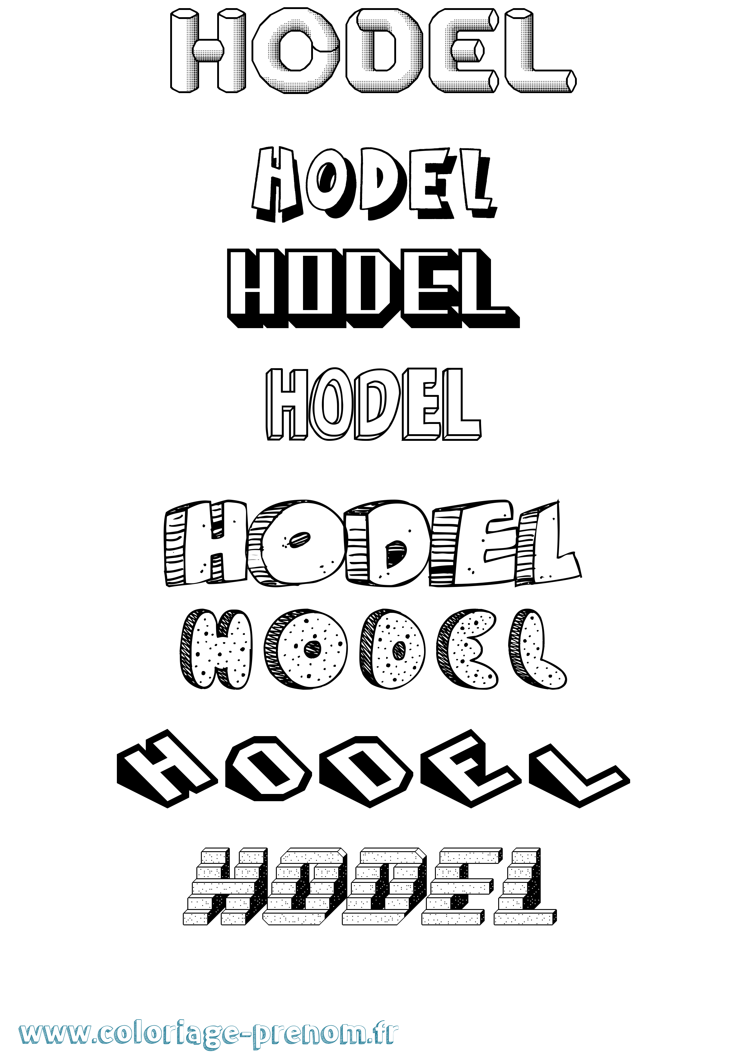 Coloriage Hodel Effet 3D Coloriage prénom Hodel Effet 3D