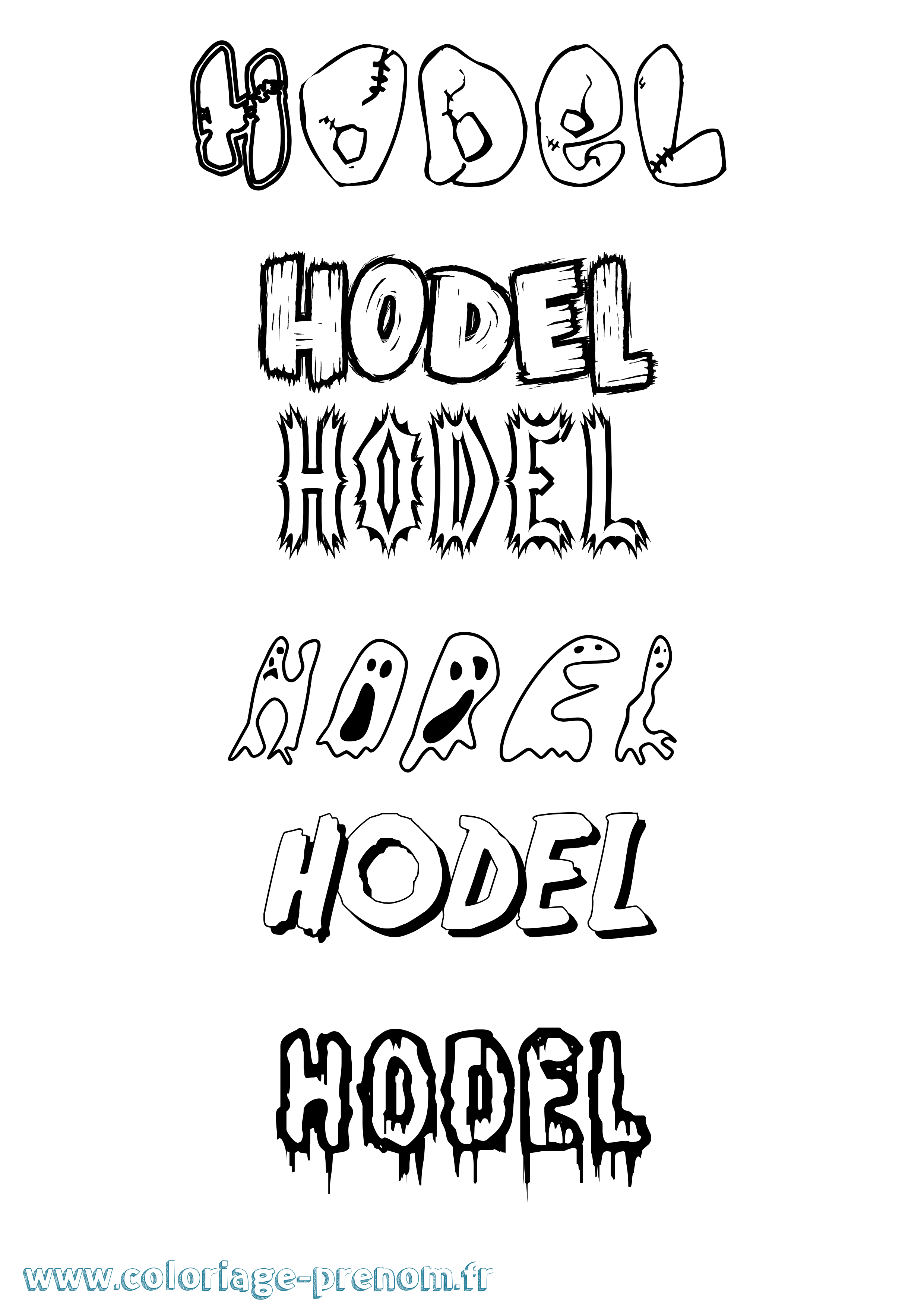 Coloriage Hodel Frisson Coloriage prénom Hodel Frisson