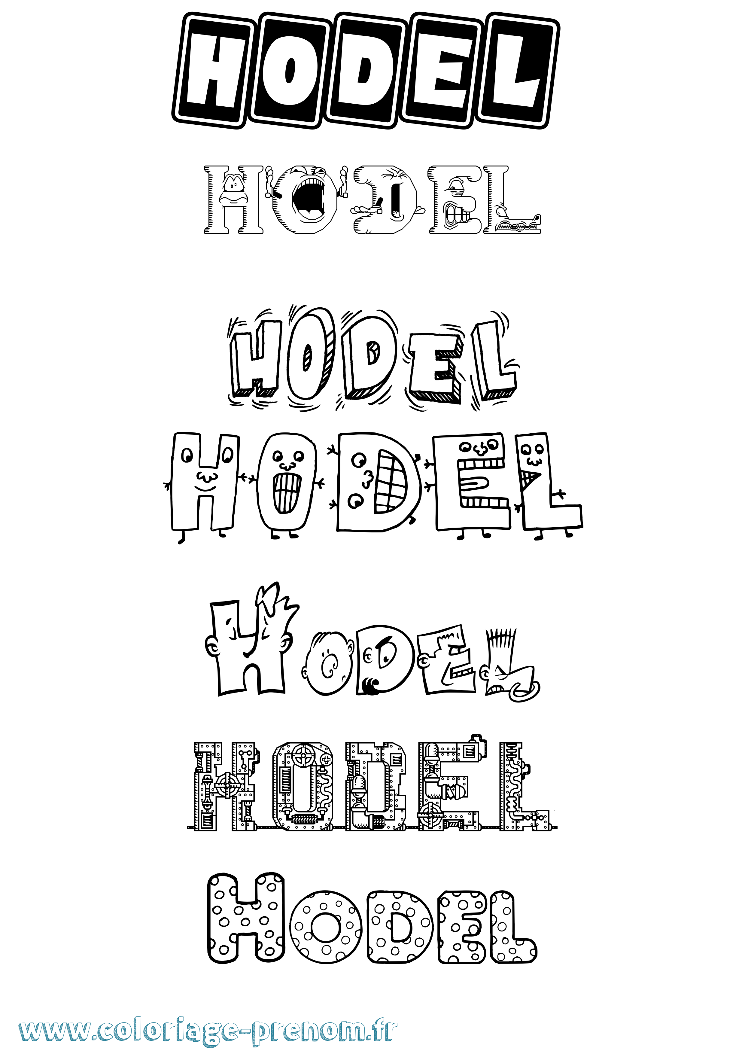 Coloriage Hodel Fun Coloriage prénom Hodel Fun