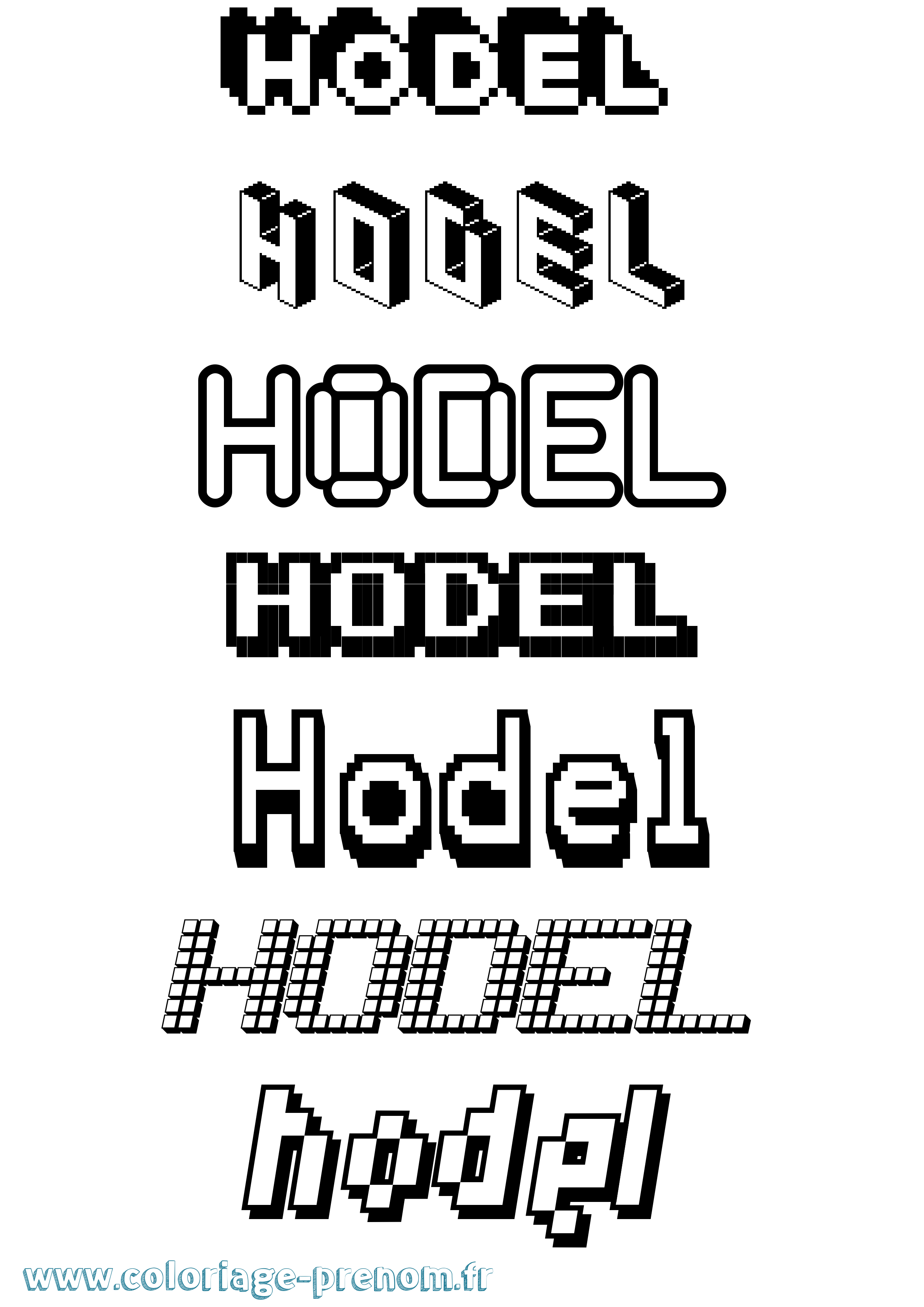 Coloriage Hodel Pixel Coloriage prénom Hodel Pixel