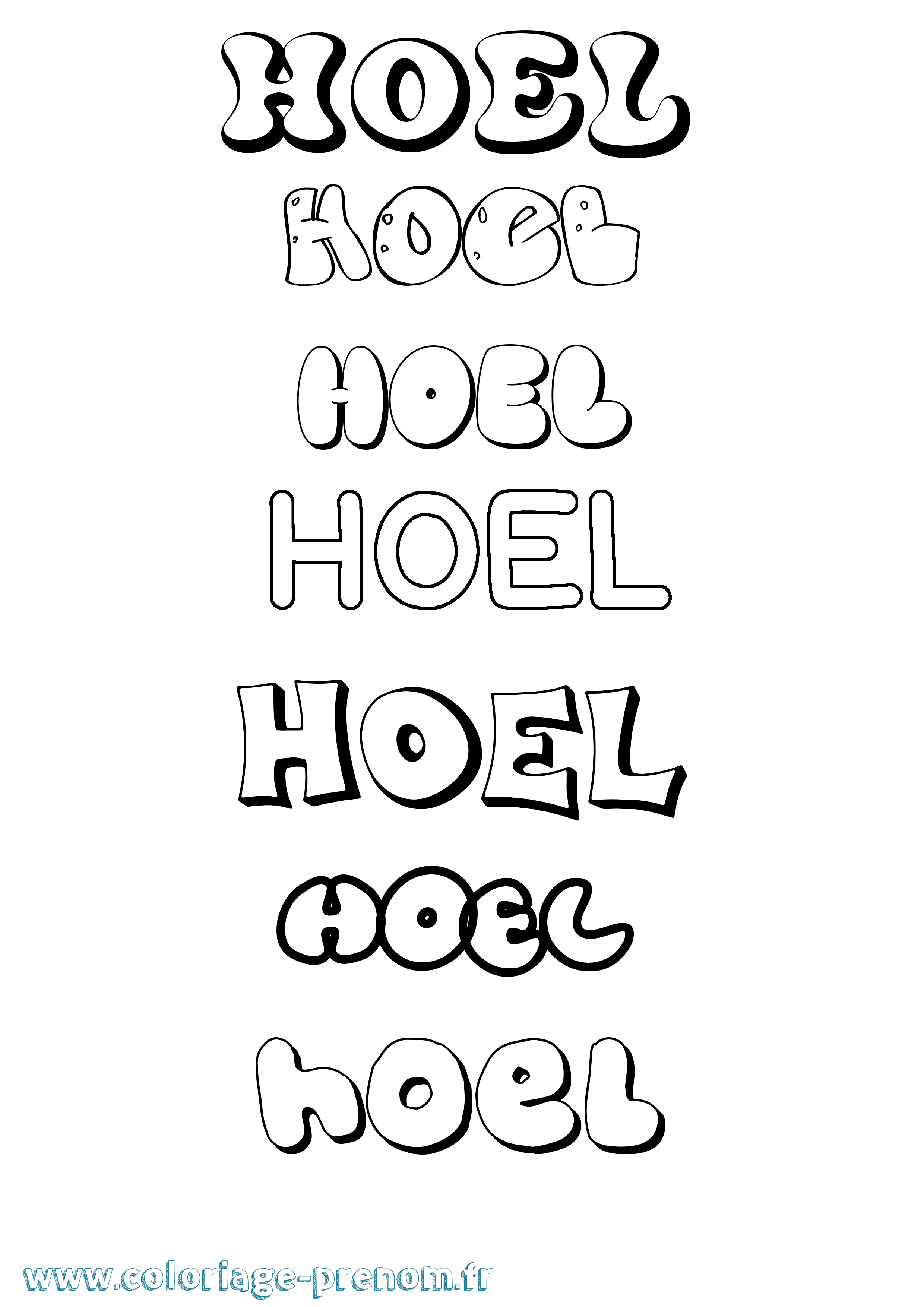 Coloriage Hoel Bubble Coloriage prénom Hoel Bubble