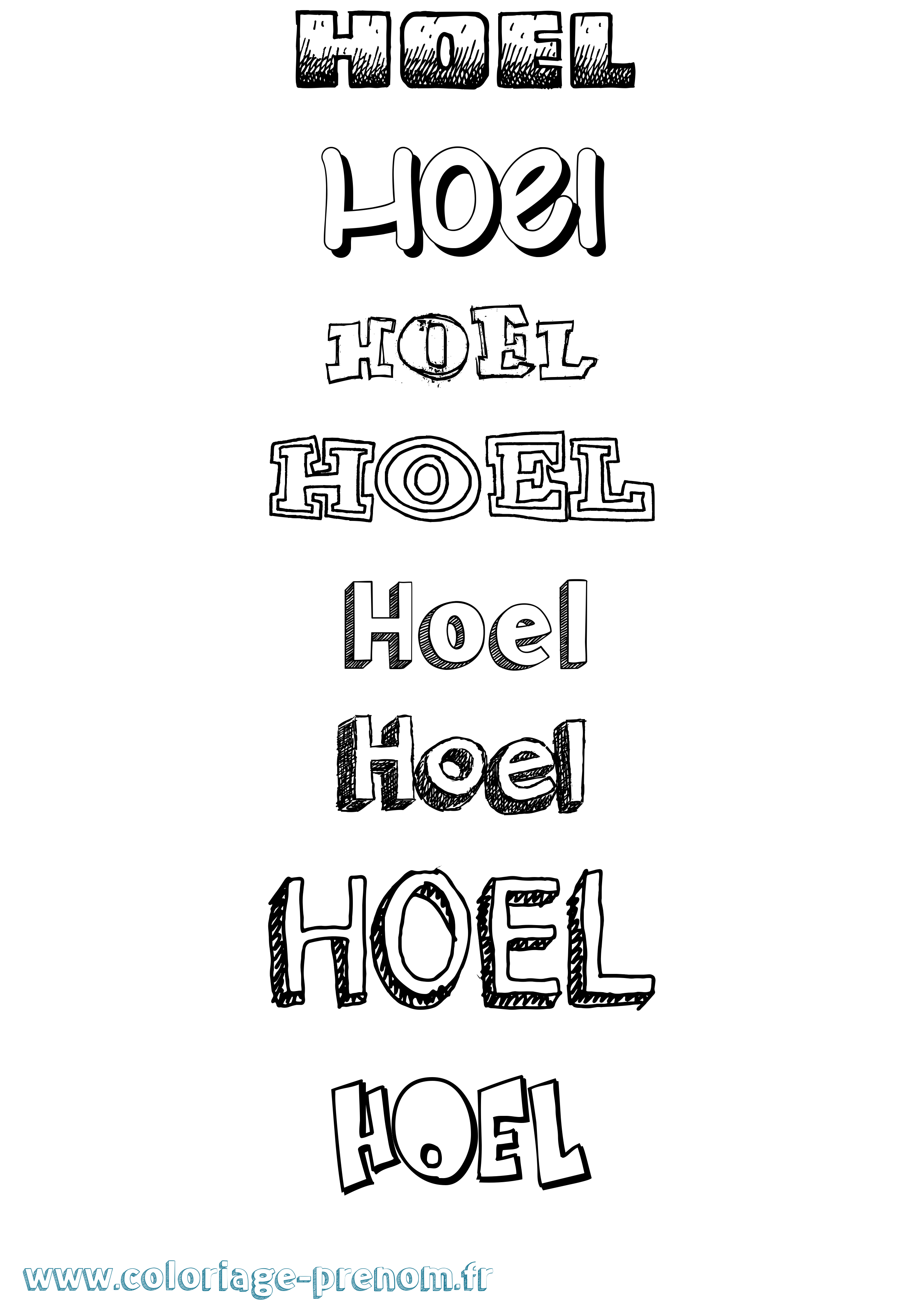 Coloriage Hoel Dessiné Coloriage prénom Hoel Dessiné