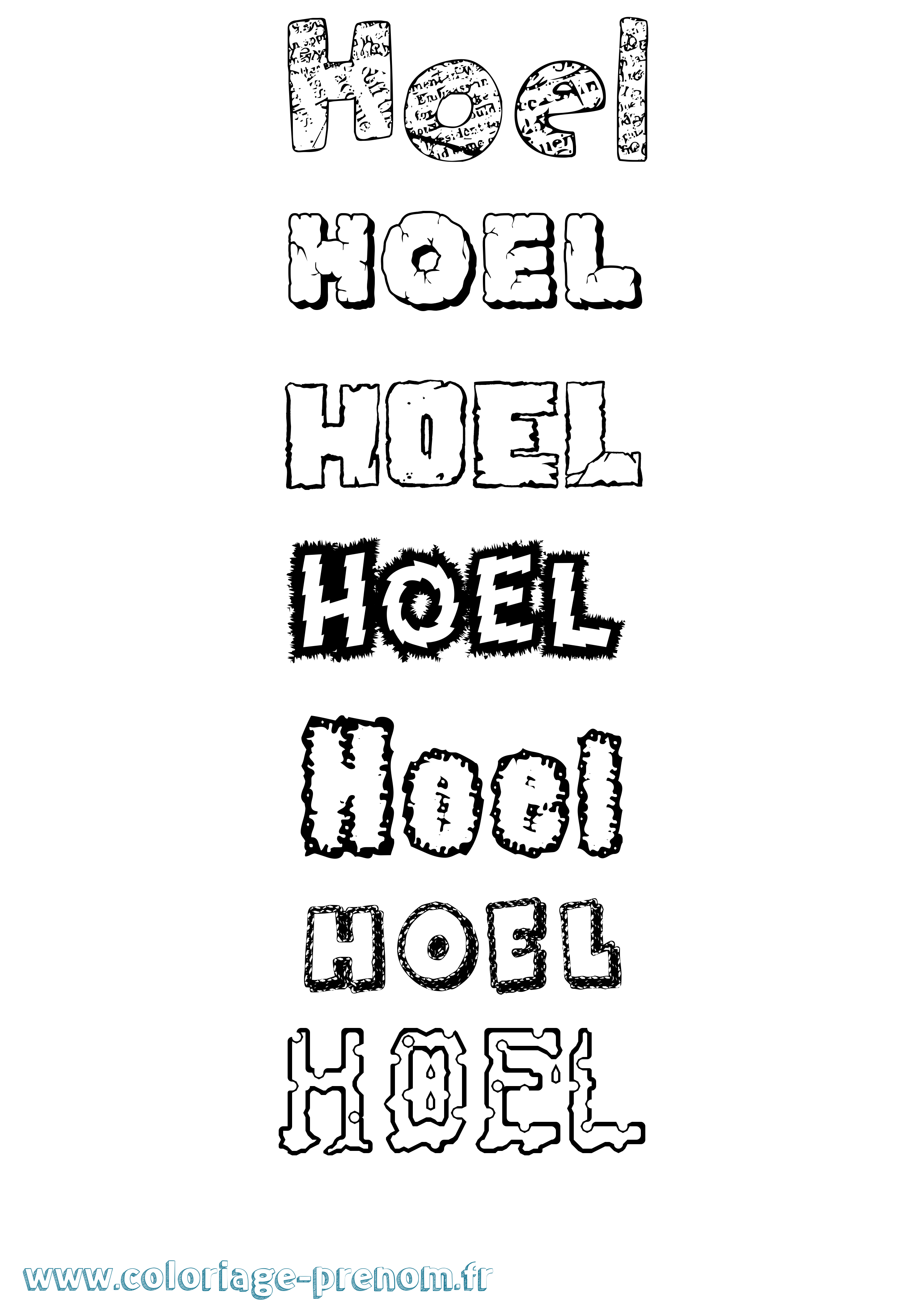 Coloriage Hoel Destructuré Coloriage prénom Hoel Destructuré