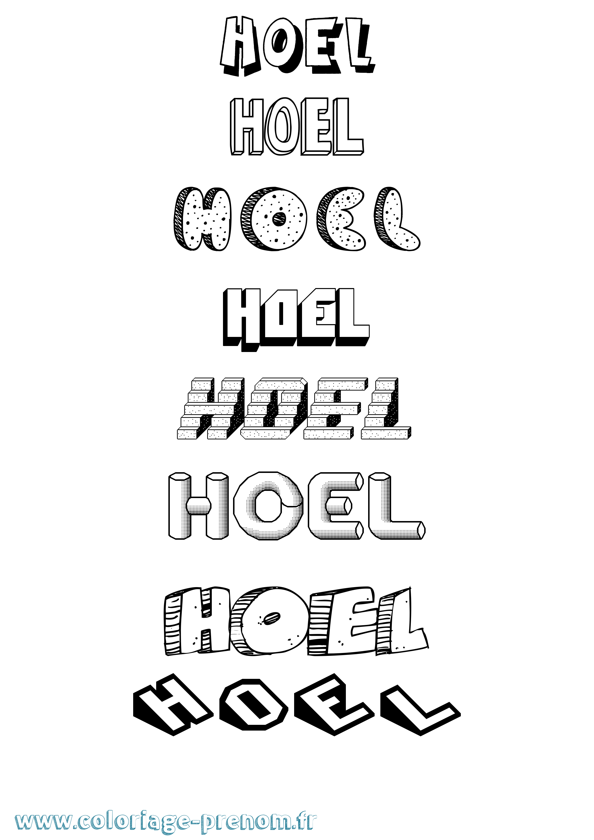 Coloriage Hoel Effet 3D Coloriage prénom Hoel Effet 3D