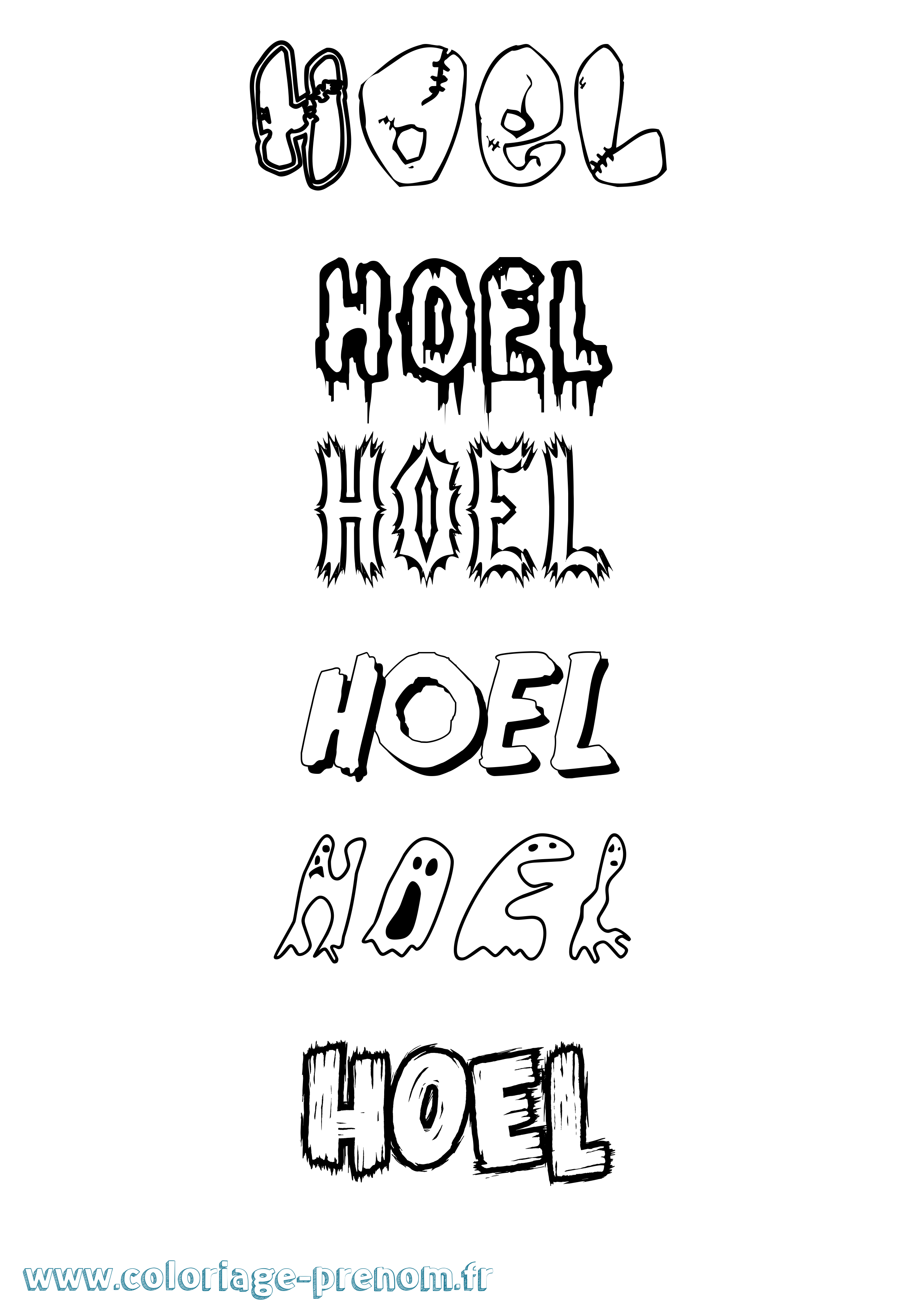 Coloriage Hoel Frisson Coloriage prénom Hoel Frisson