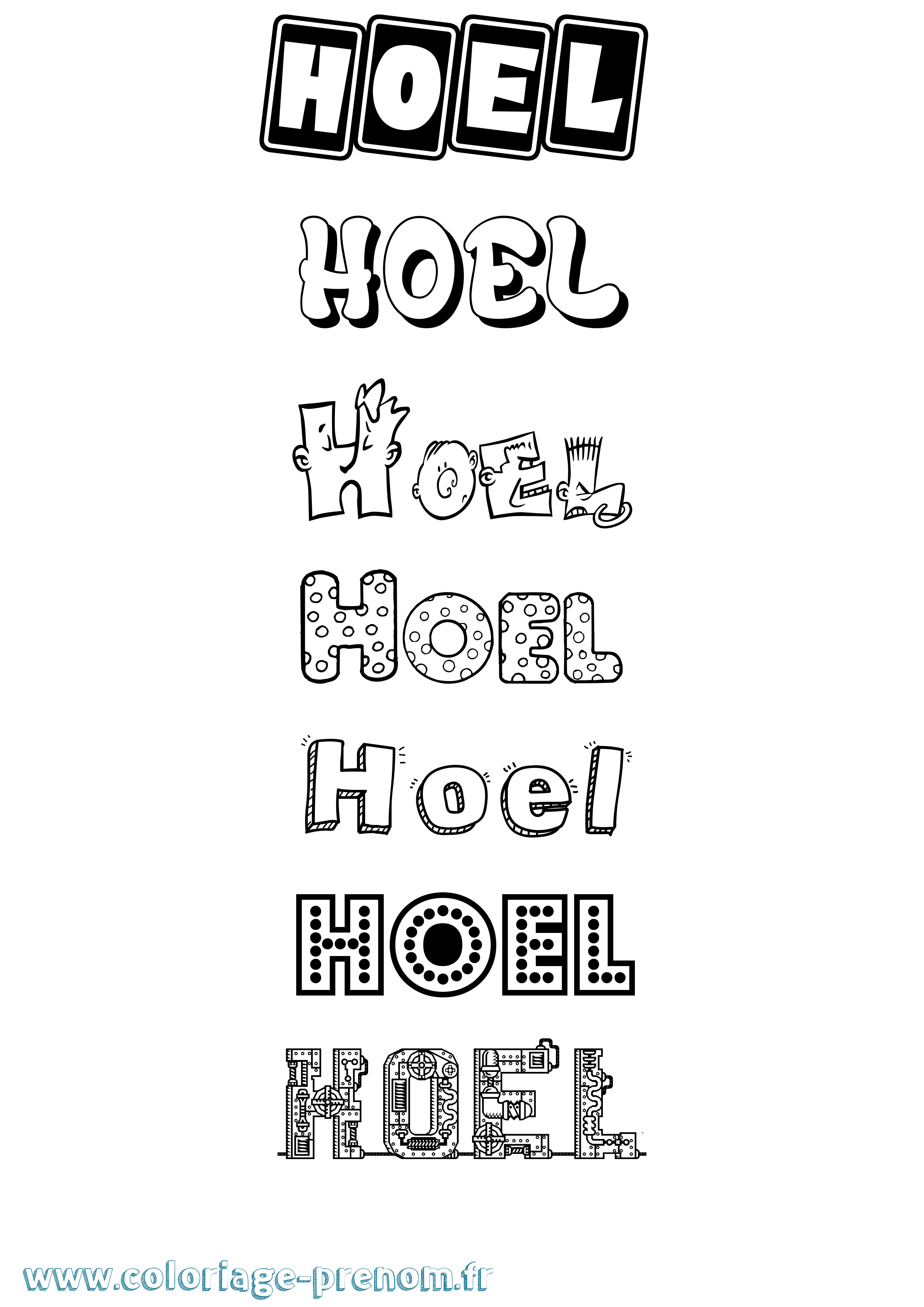 Coloriage Hoel Fun Coloriage prénom Hoel Fun