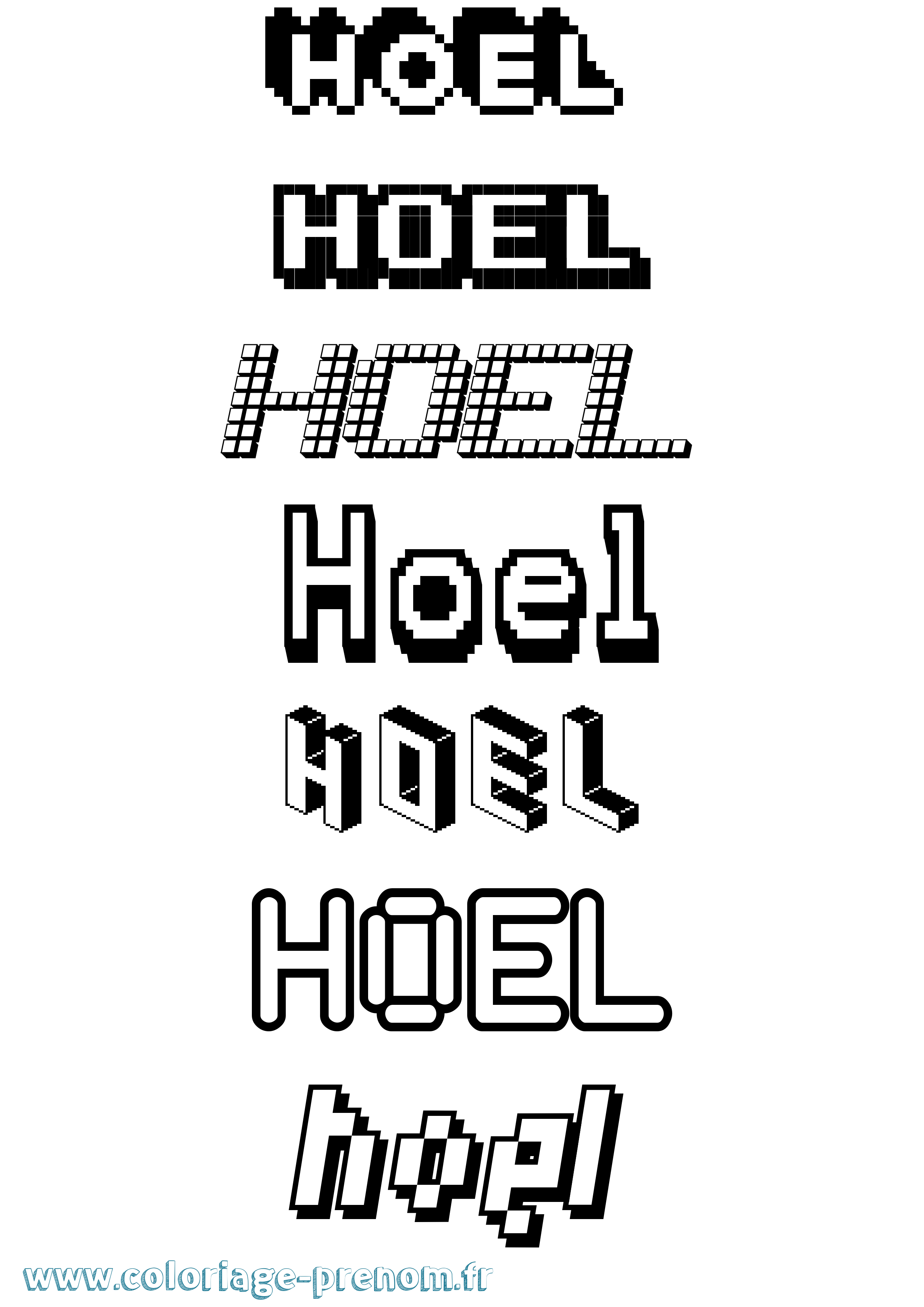 Coloriage Hoel Pixel Coloriage prénom Hoel Pixel