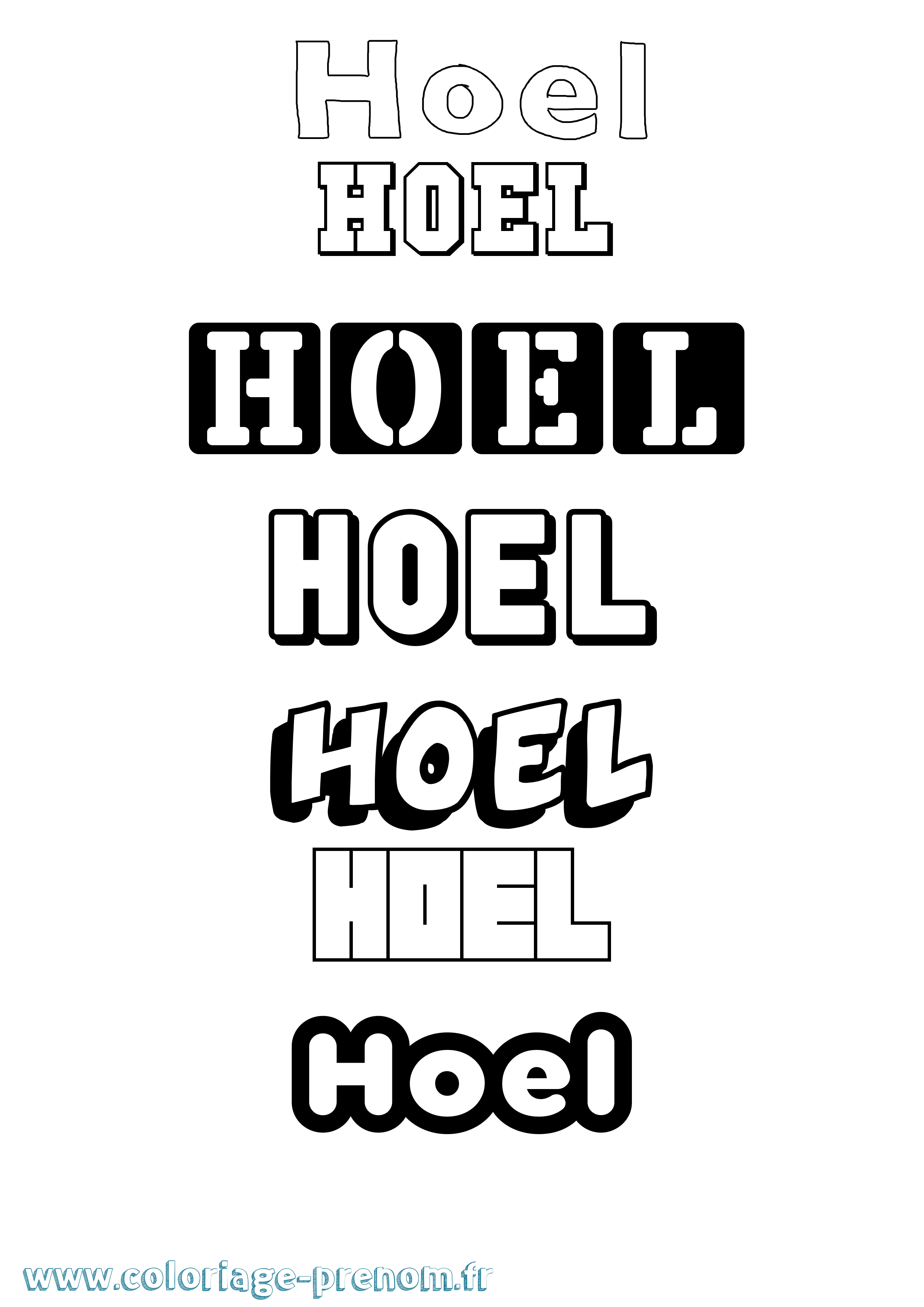 Coloriage Hoel Simple Coloriage prénom Hoel Simple
