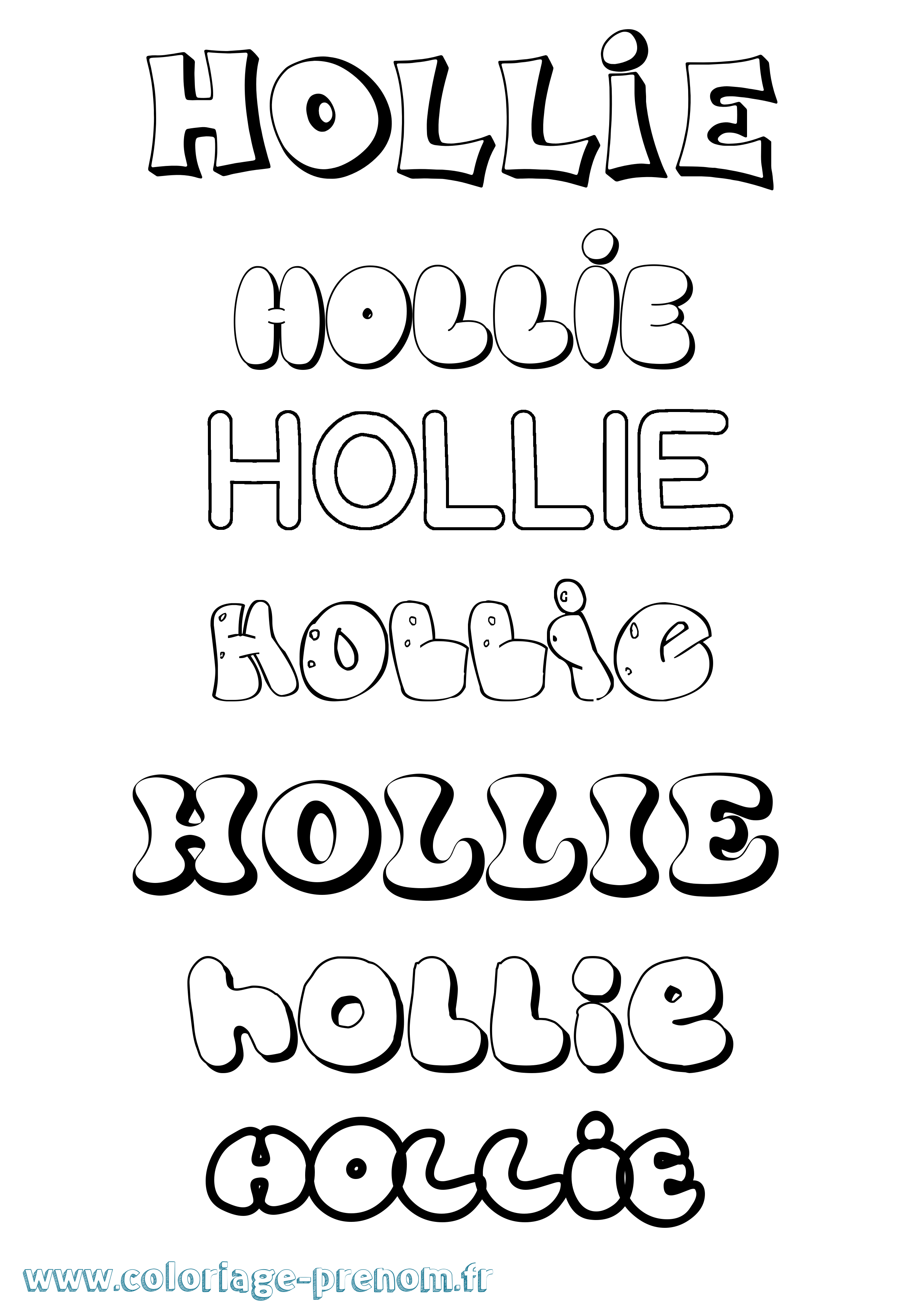 Coloriage Hollie Bubble Coloriage prénom Hollie Bubble