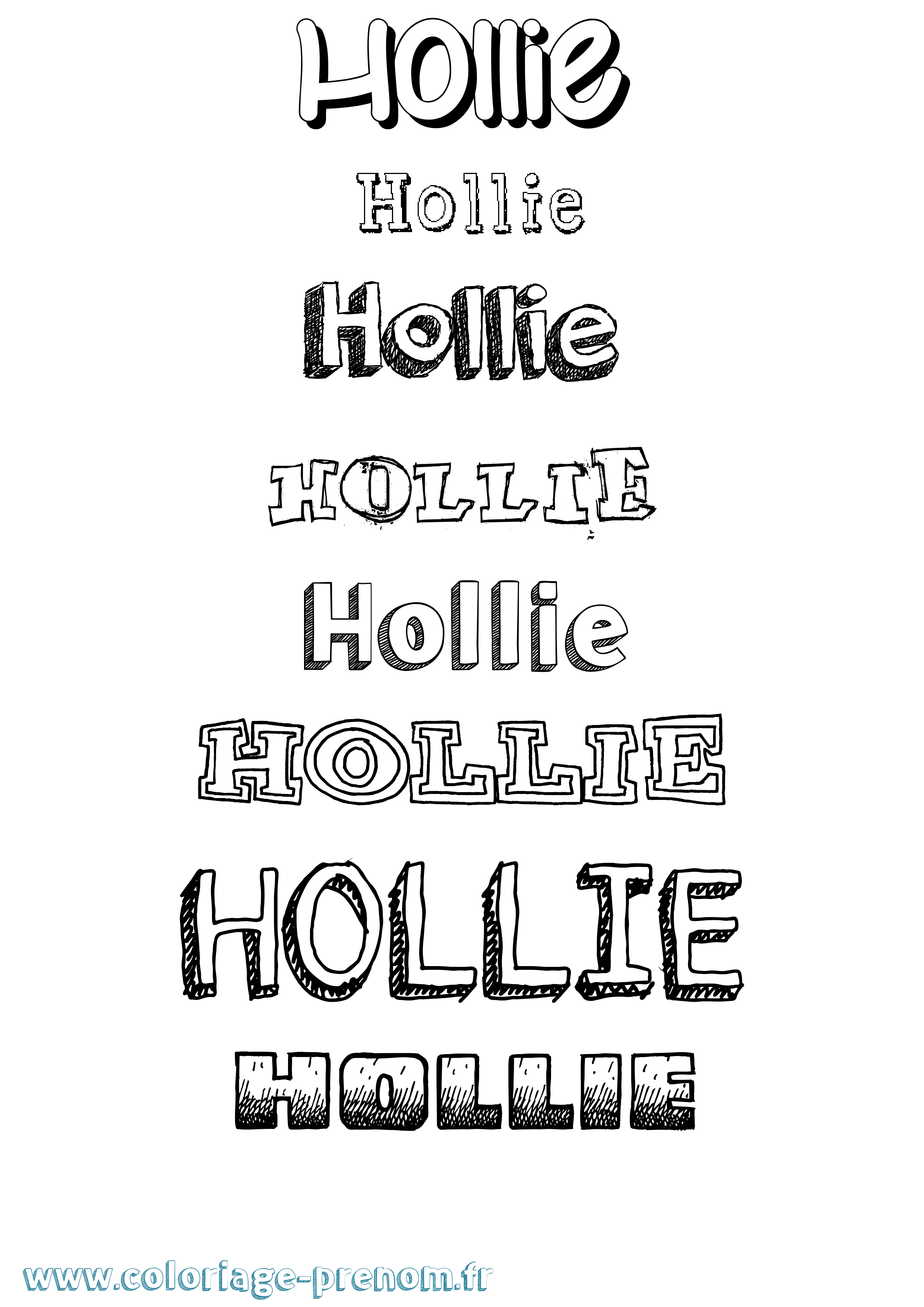 Coloriage Hollie Dessiné Coloriage prénom Hollie Dessiné