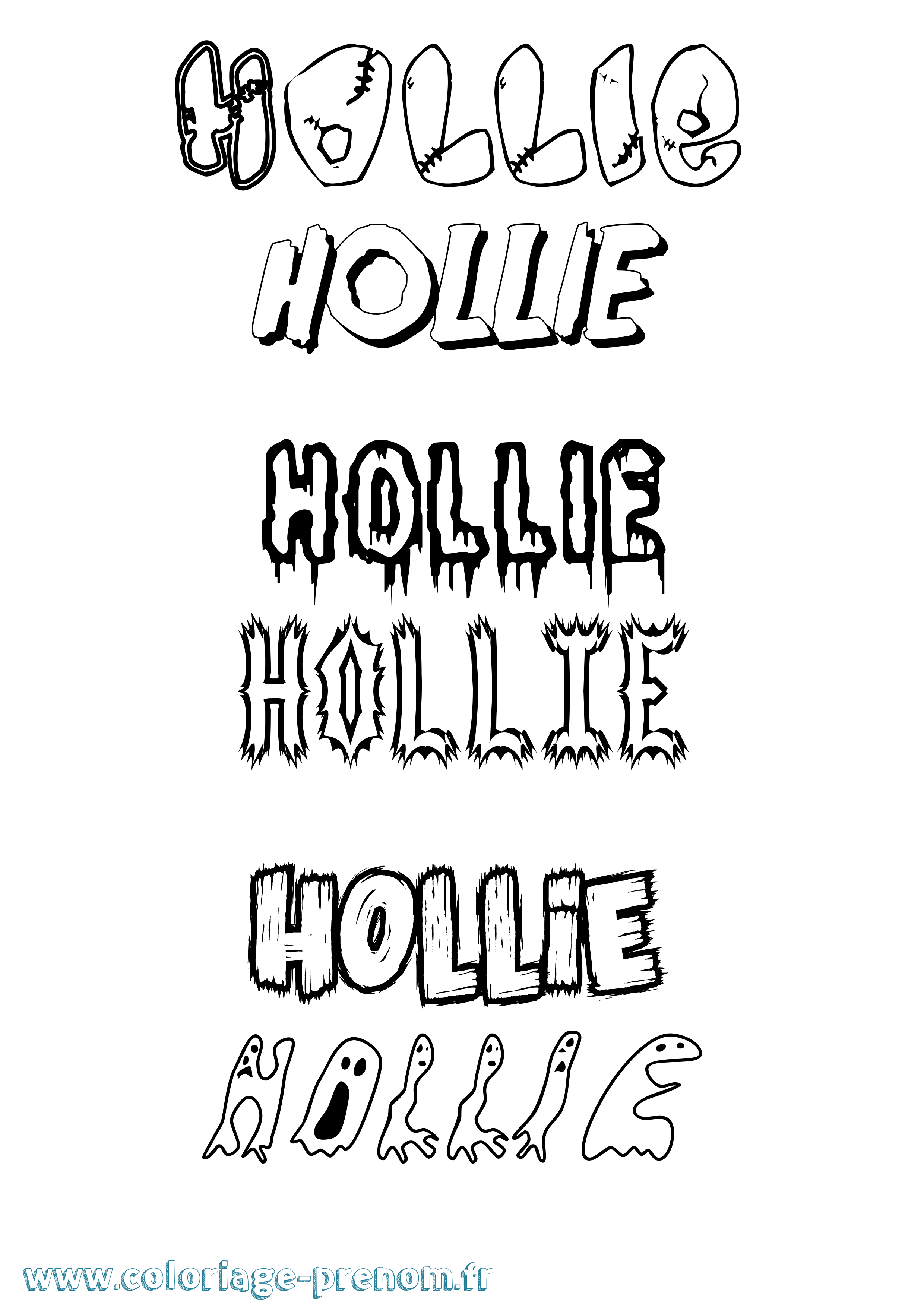 Coloriage Hollie Frisson Coloriage prénom Hollie Frisson