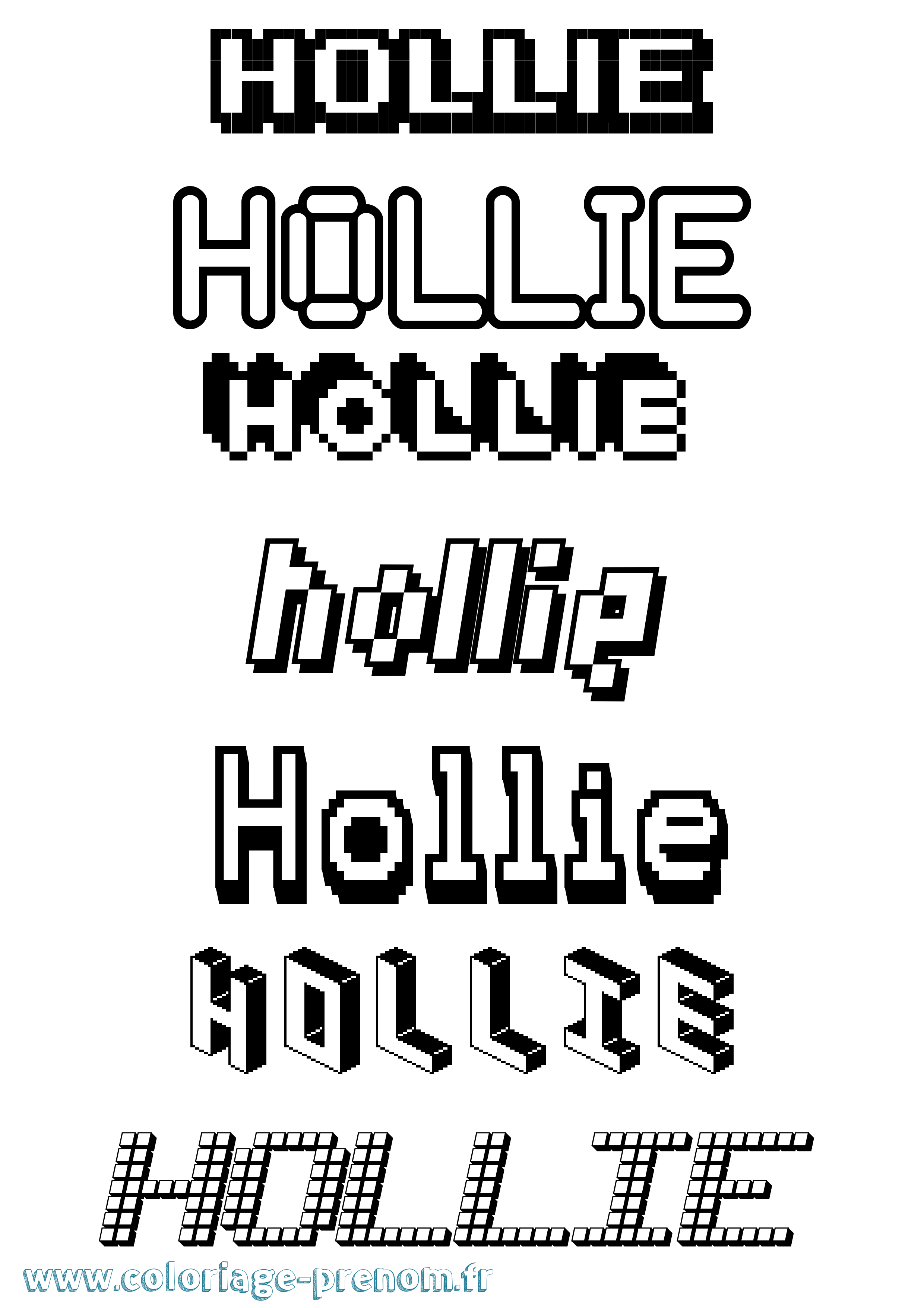 Coloriage Hollie Pixel Coloriage prénom Hollie Pixel