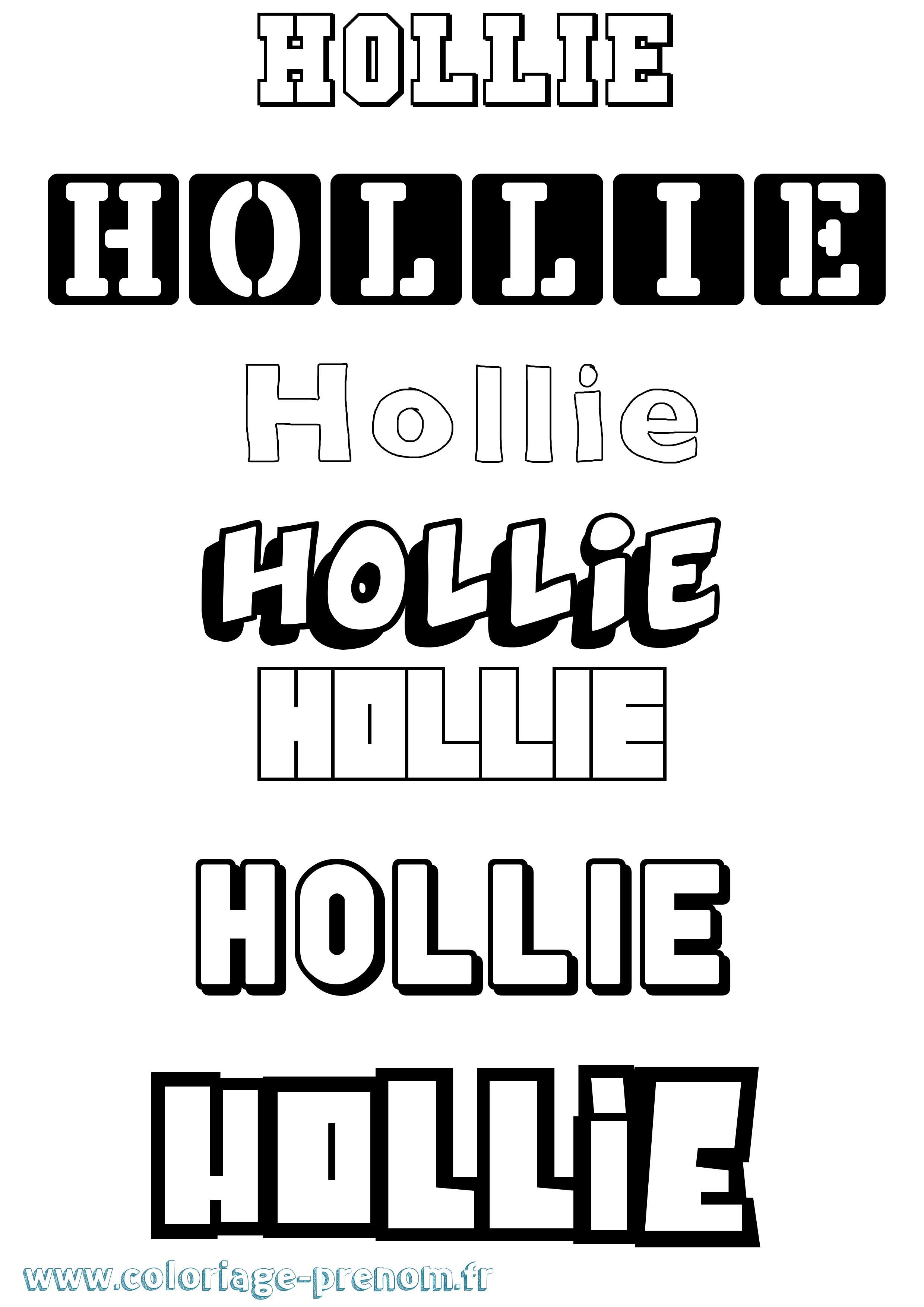 Coloriage Hollie Simple Coloriage prénom Hollie Simple