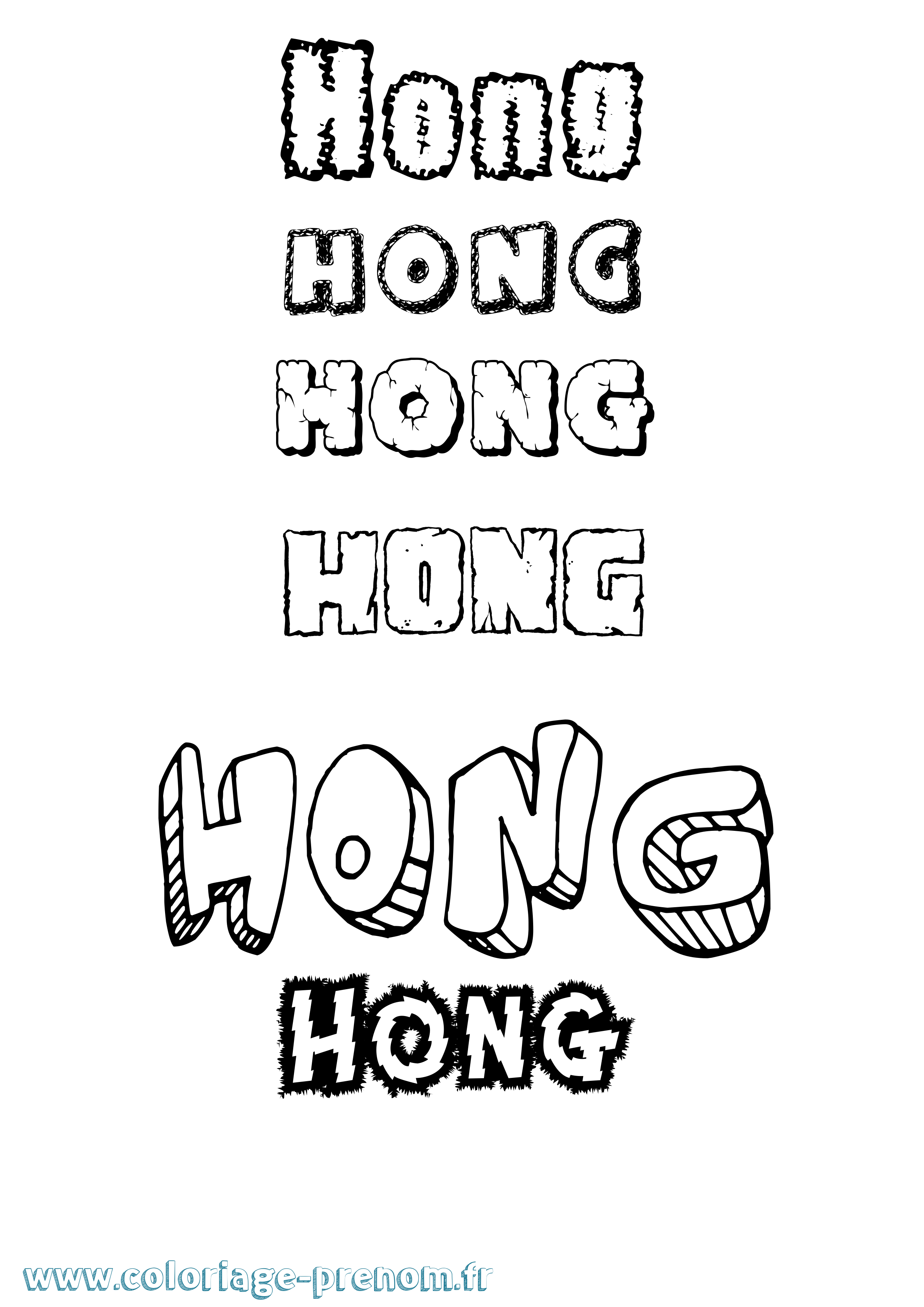 Coloriage Hòng Destructuré Coloriage prénom Hòng Destructuré