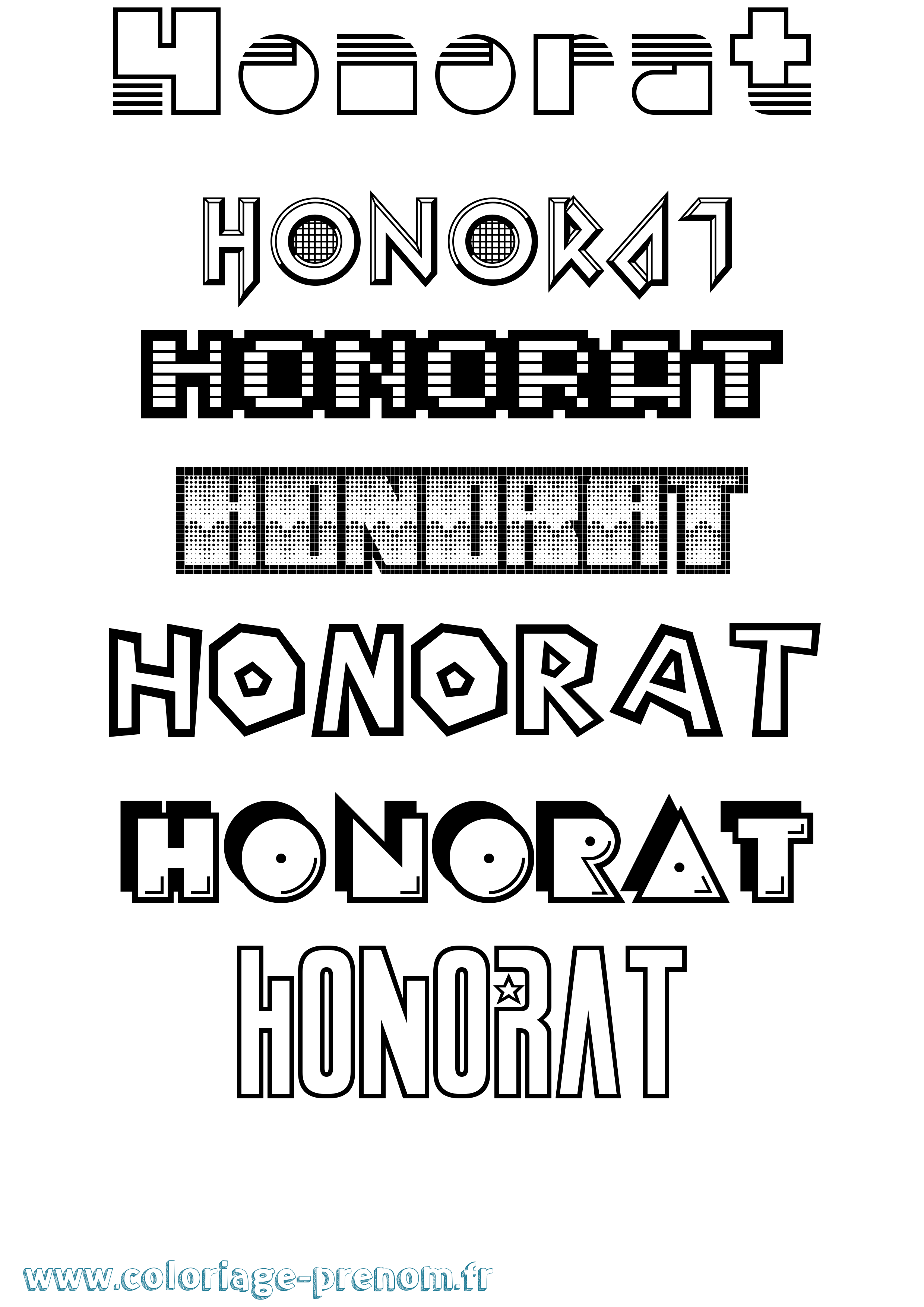 Coloriage Honorat Jeux Vidéos Coloriage prénom Honorat Jeux Vidéos