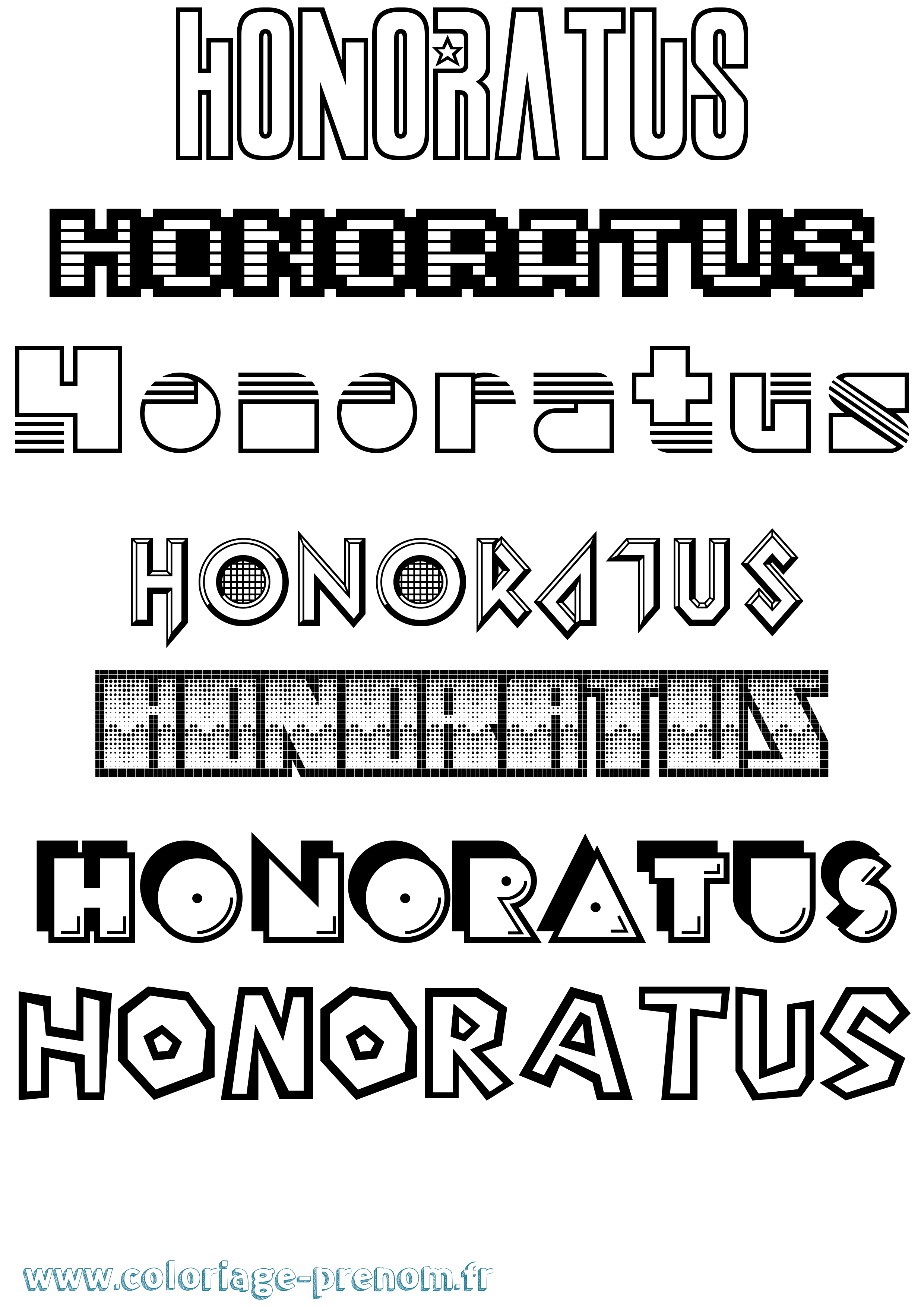 Coloriage Honoratus Jeux Vidéos Coloriage prénom Honoratus Jeux Vidéos