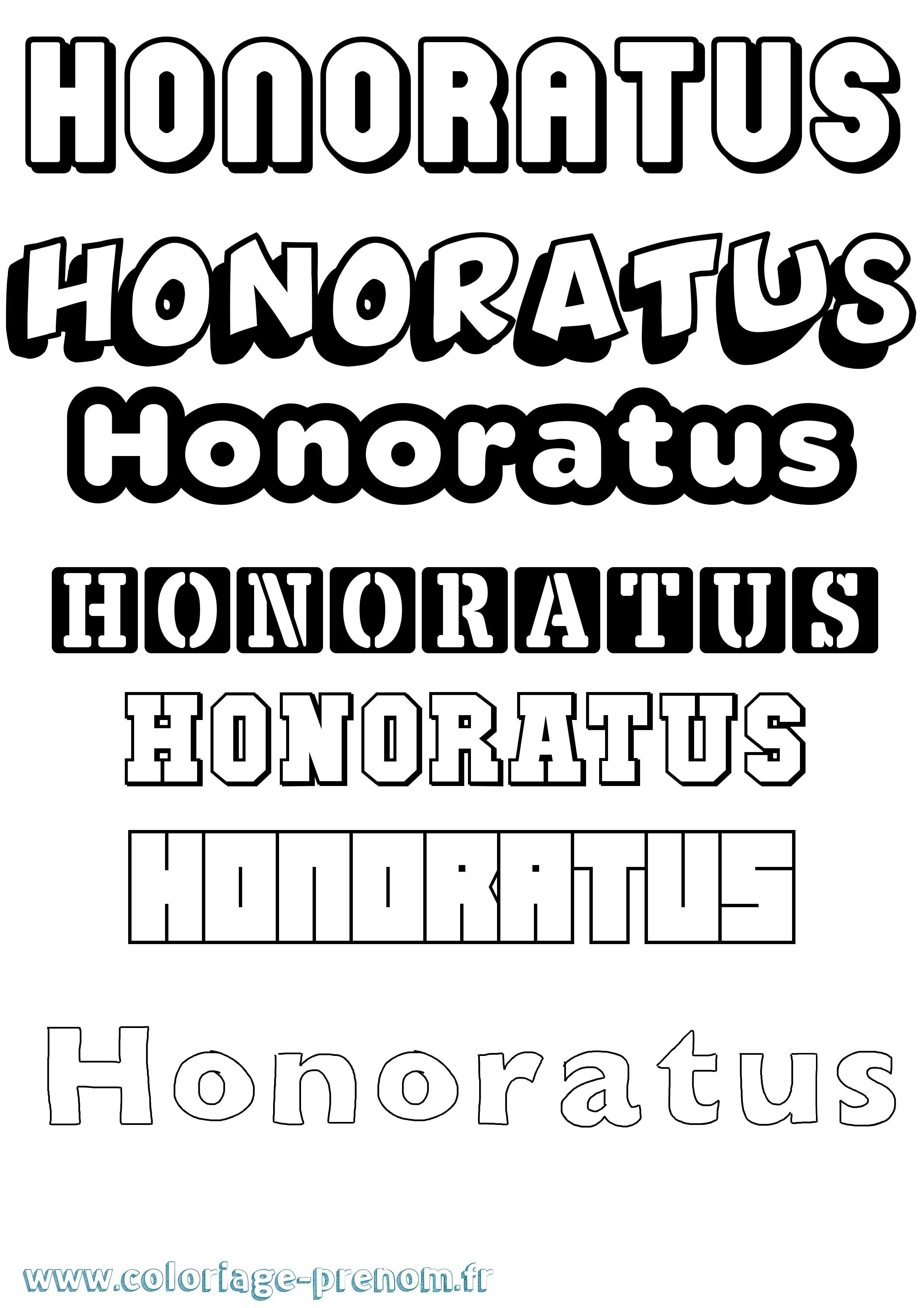 Coloriage Honoratus Simple Coloriage prénom Honoratus Simple