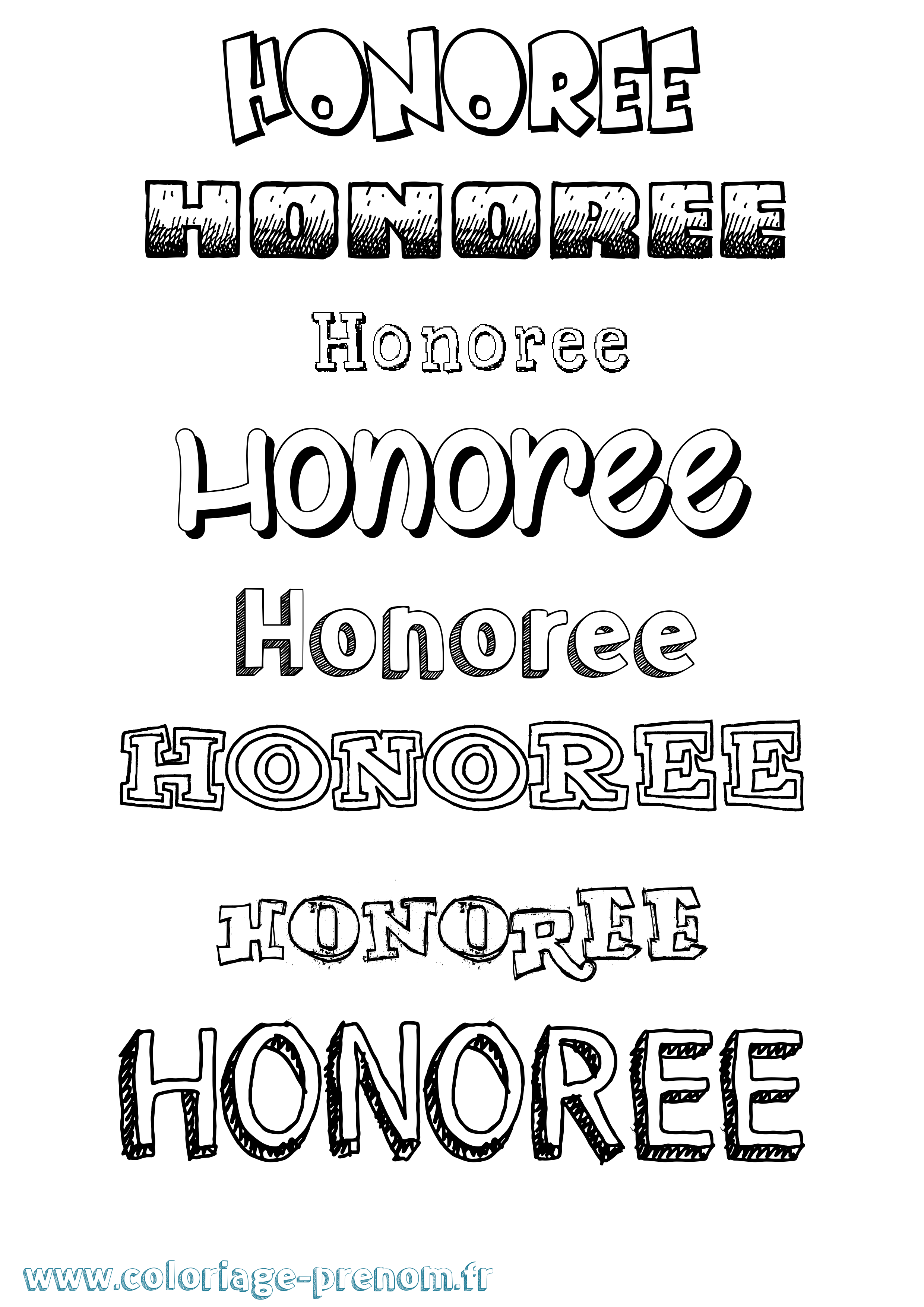 Coloriage Honoree Dessiné Coloriage prénom Honoree Dessiné