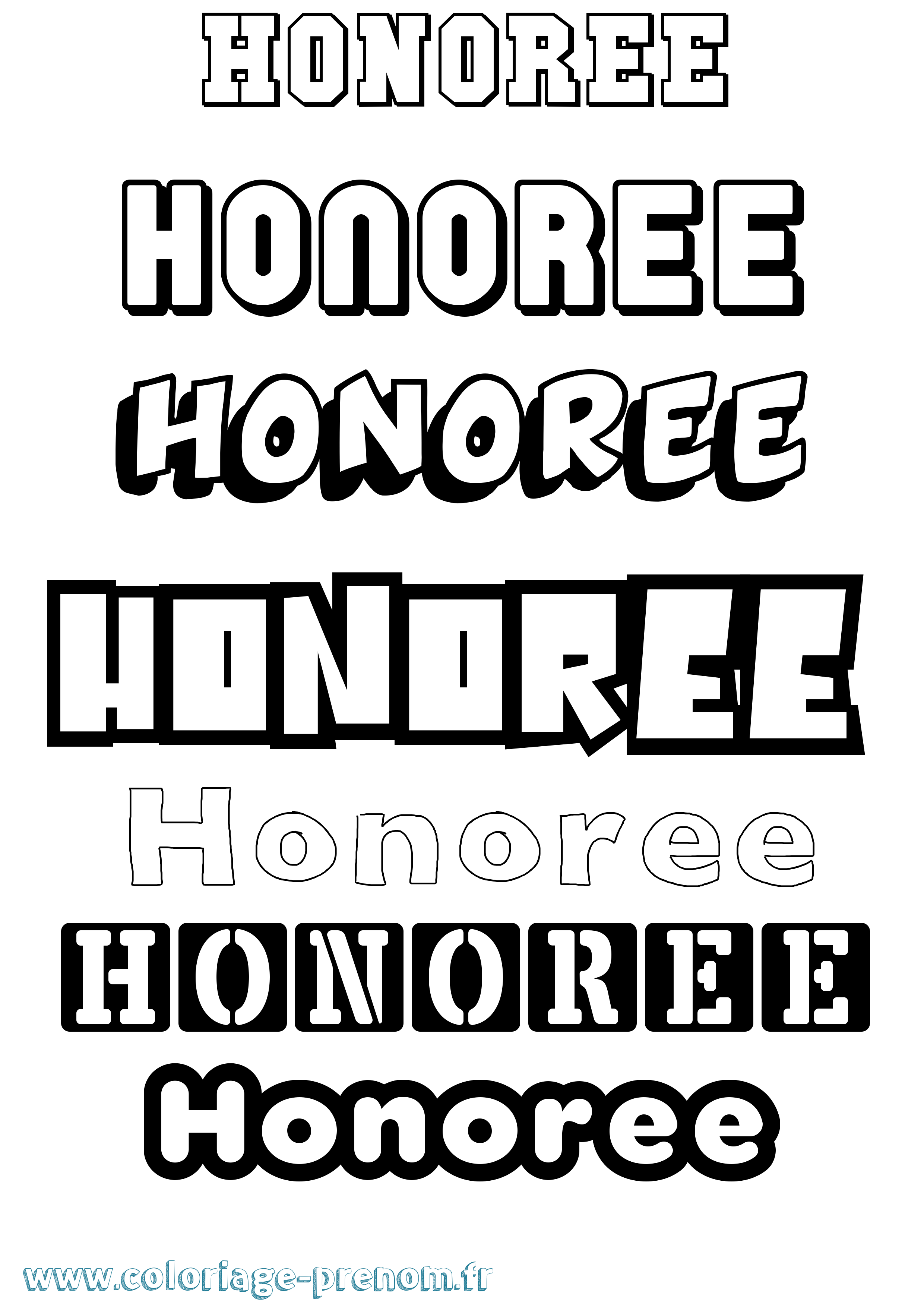Coloriage Honoree Simple Coloriage prénom Honoree Simple