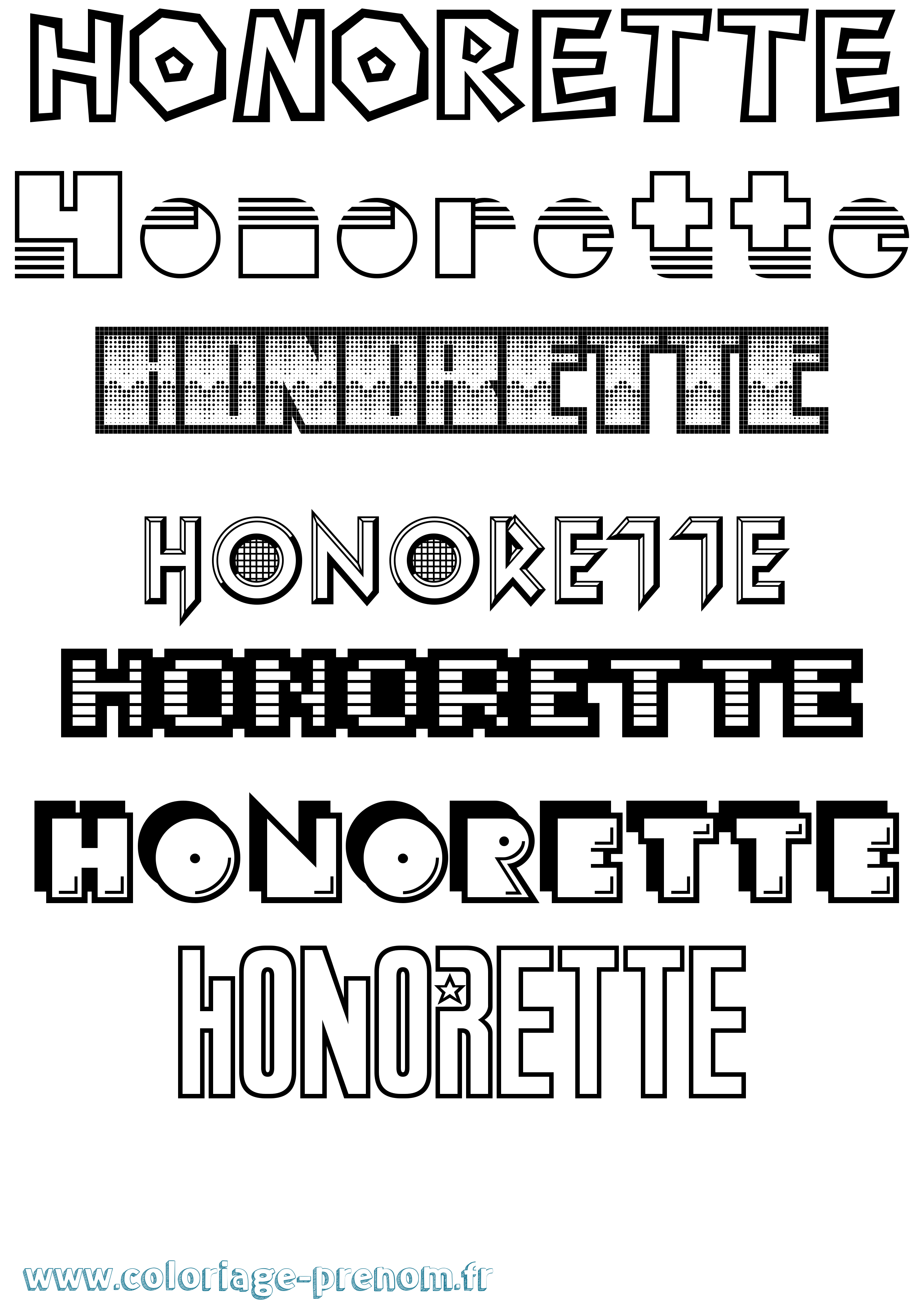 Coloriage Honorette Jeux Vidéos Coloriage prénom Honorette Jeux Vidéos