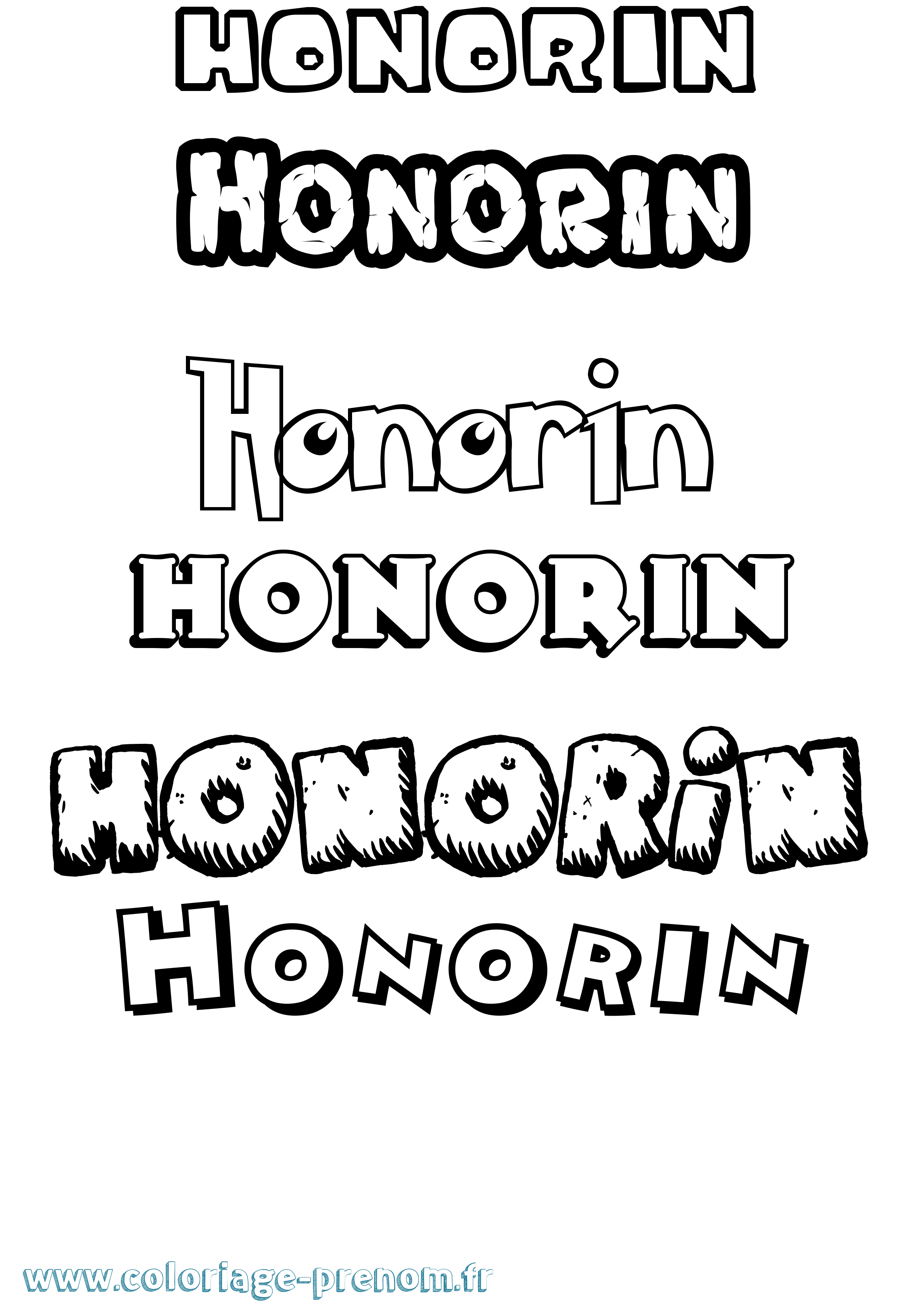 Coloriage Honorin Dessin Animé Coloriage prénom Honorin Dessin Animé