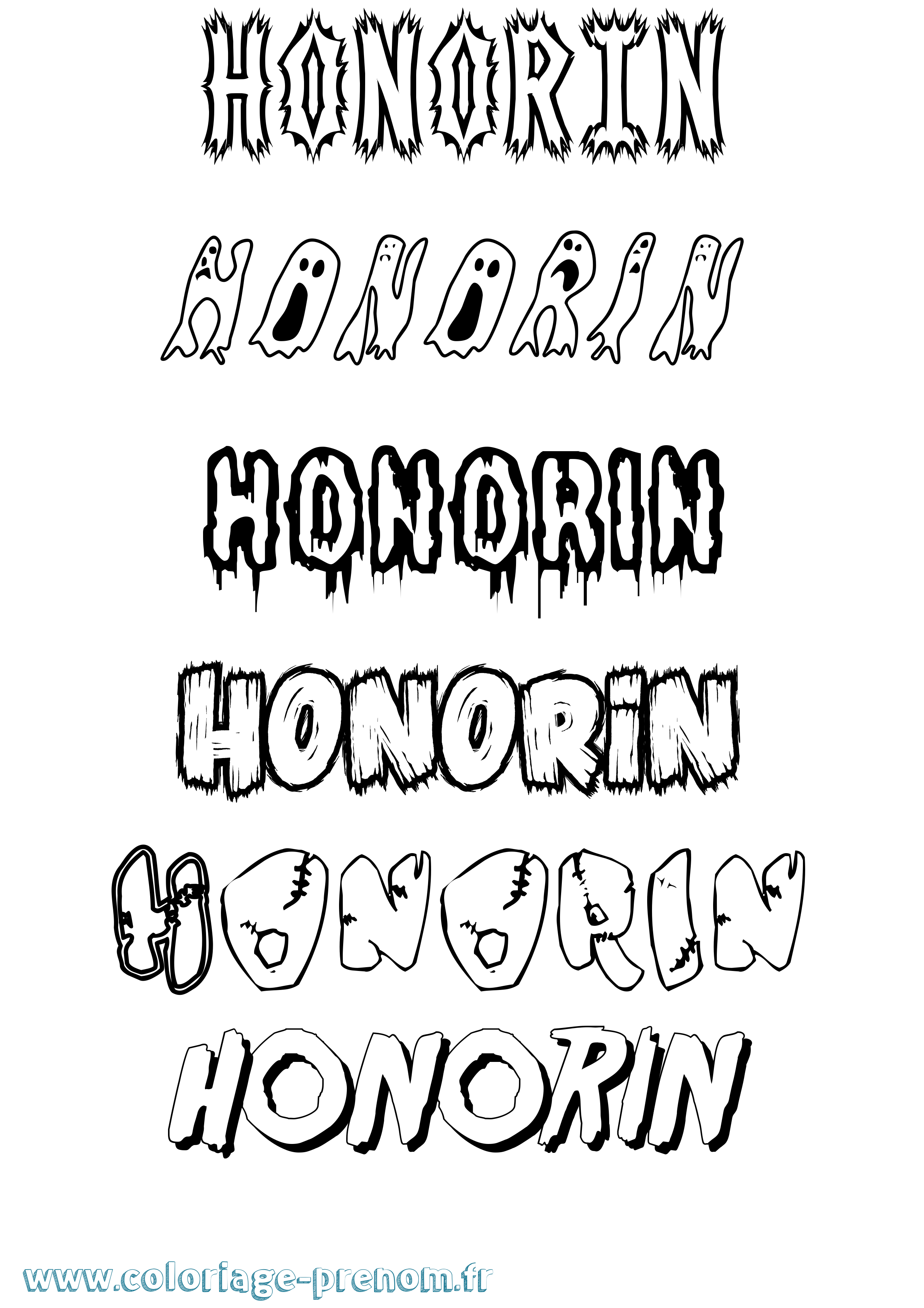 Coloriage Honorin Frisson Coloriage prénom Honorin Frisson