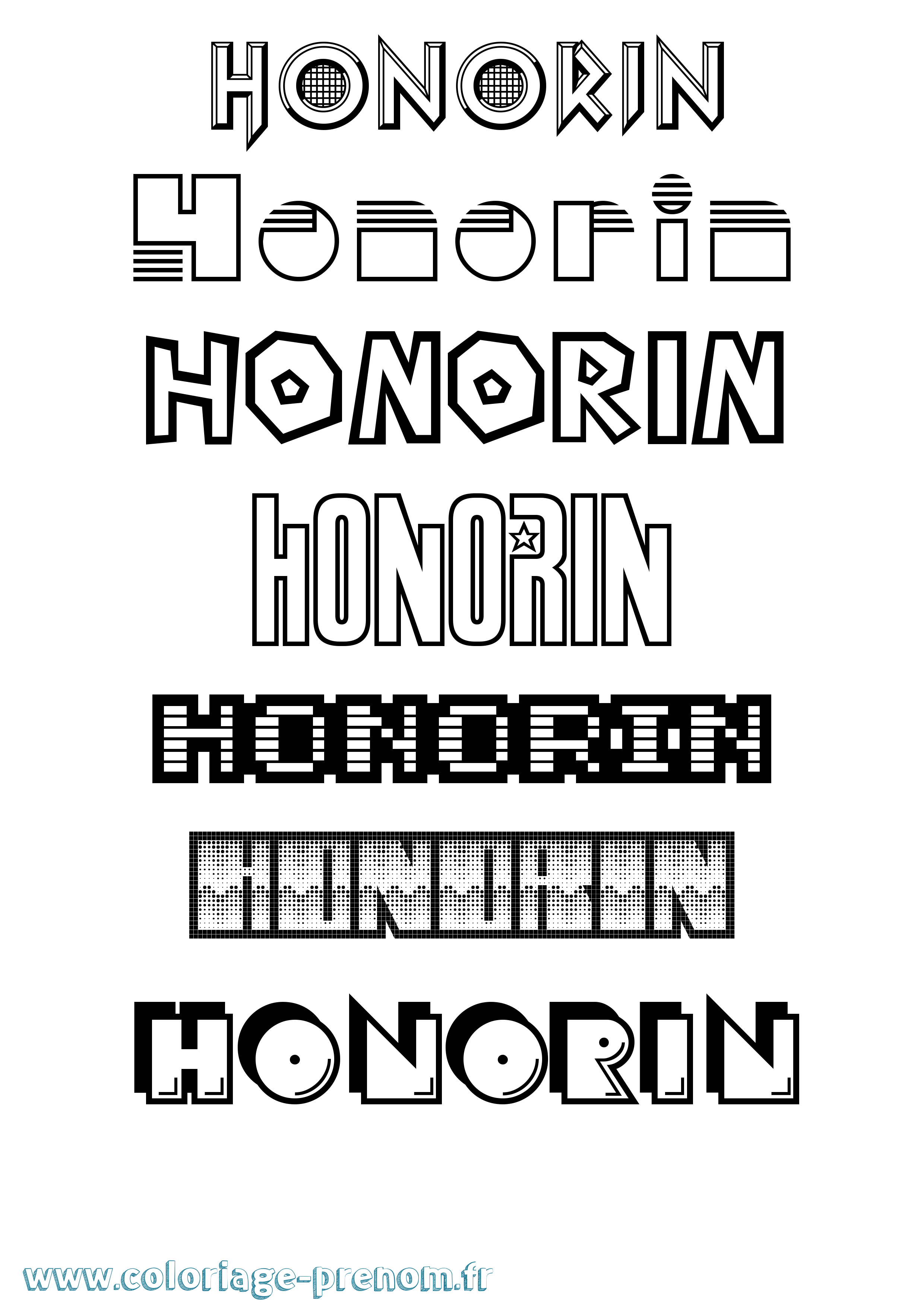 Coloriage Honorin Jeux Vidéos Coloriage prénom Honorin Jeux Vidéos